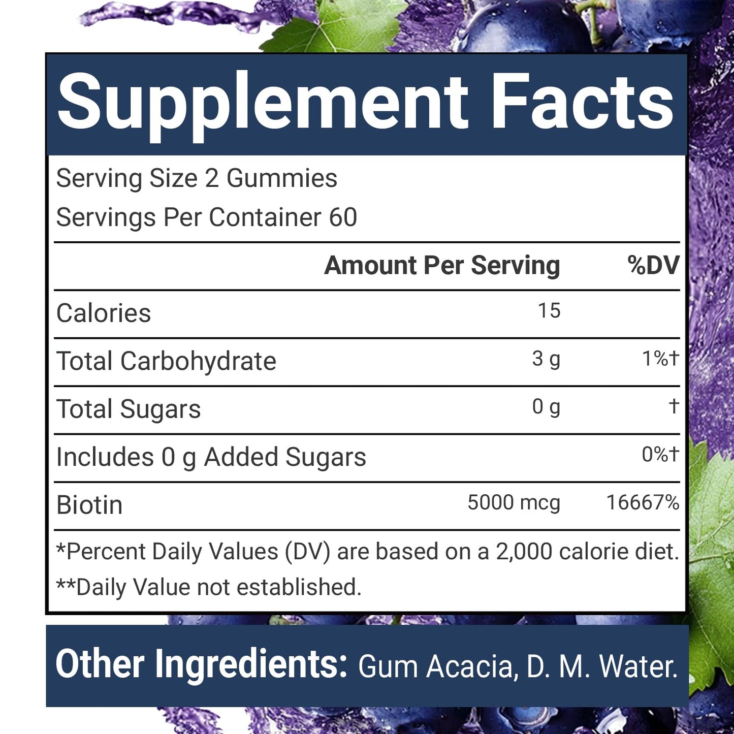 VitaCosmoX Biotin Gummies, 120 Count