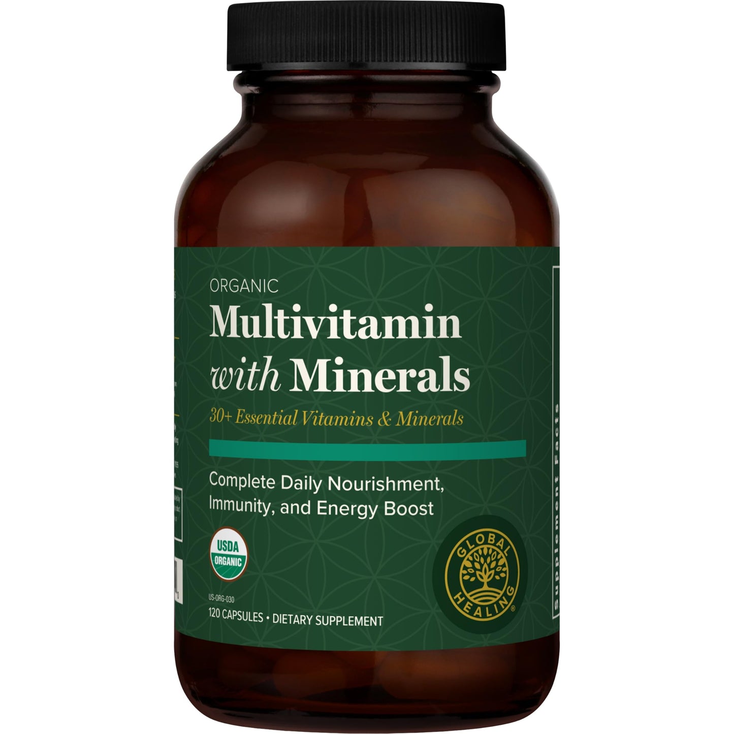 Global Healing Center USDA Organic Multivitamin for Women & Men (120 Capsules)