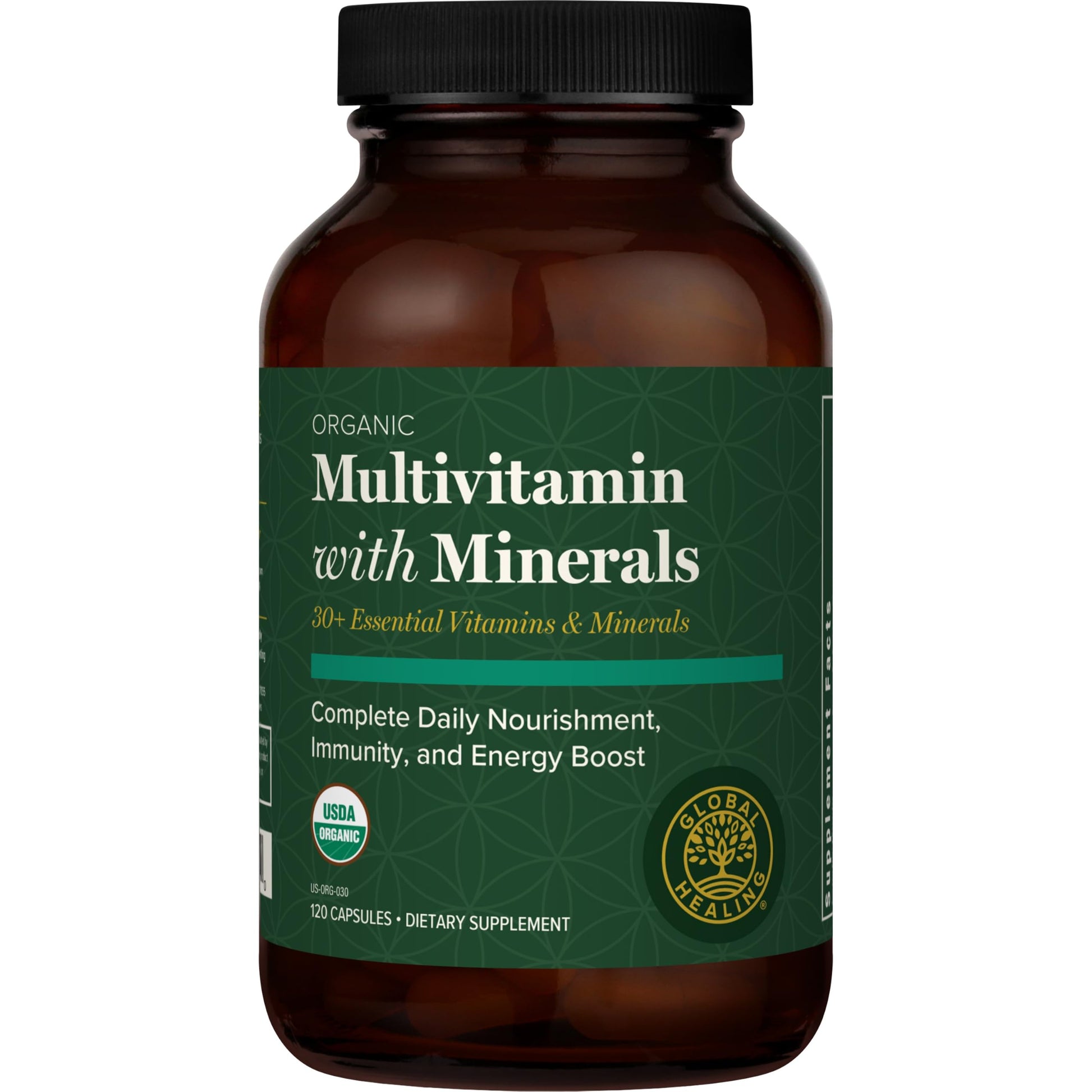 Global Healing Center USDA Organic Multivitamin for Women & Men (120 Capsules)
