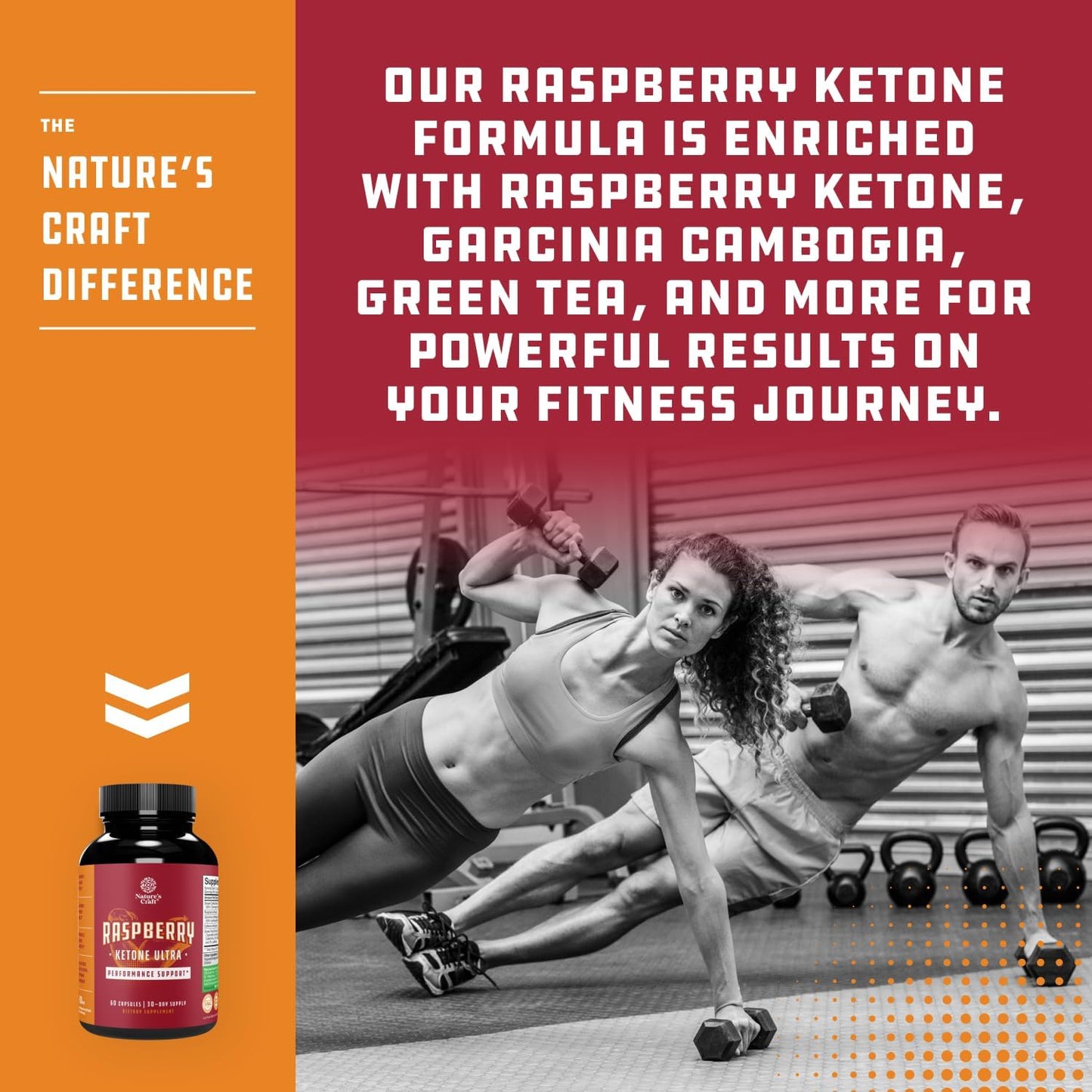 Natures Craft Raspberry Ketones, Green Tea Extract and African Mango Blend 60 Capsules