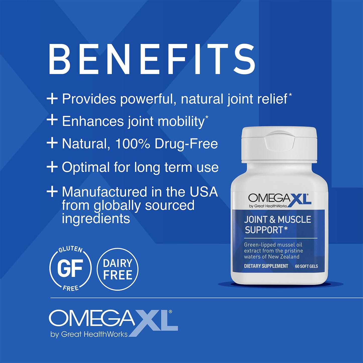 OmegaXL Joint Support Supplement Powder, 1.3 Ounce (Pack of 3)