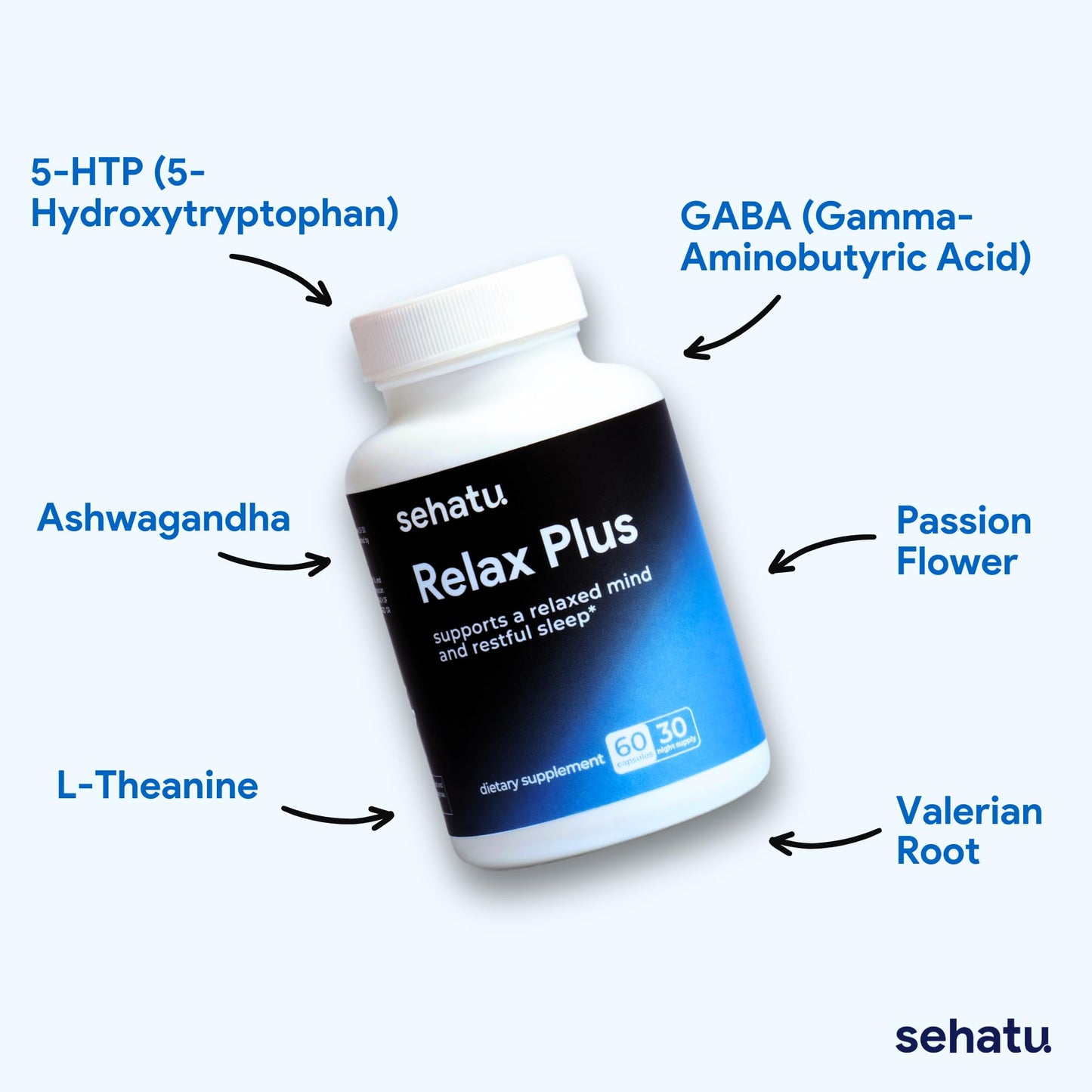 SEHATU Relax Plus Stress Relief Supplement 60 Capsules