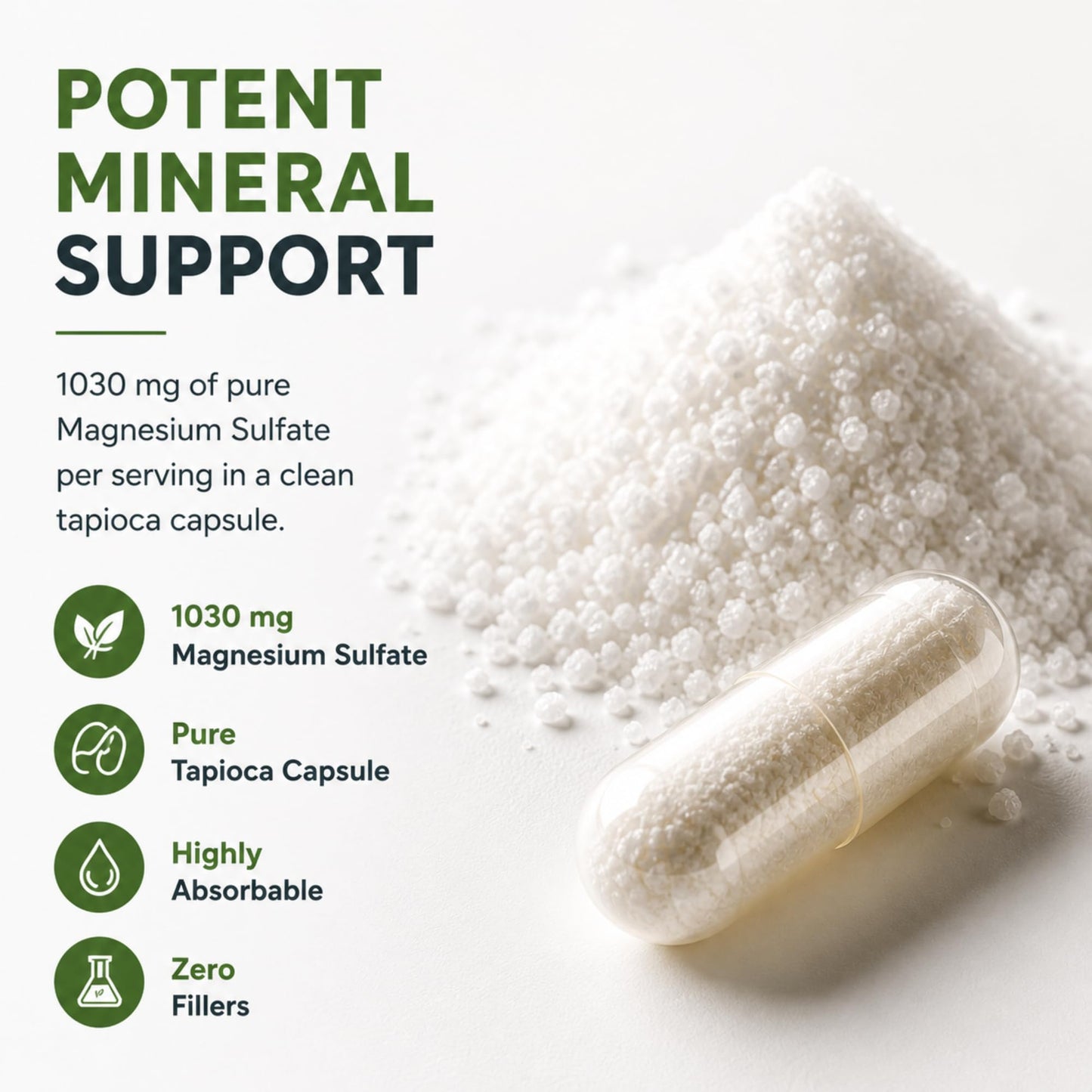 Dr Clark Store Magnesium Sulfate (Epsom Salt) Capsules 100 Count