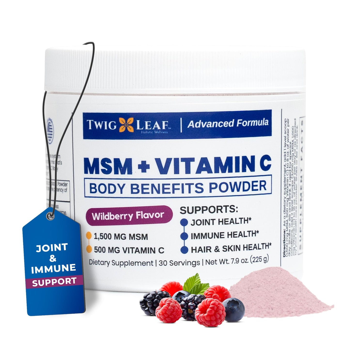Twig & Leaf MSM + Vitamin C Body Benefits Powder 7.9 Ounce