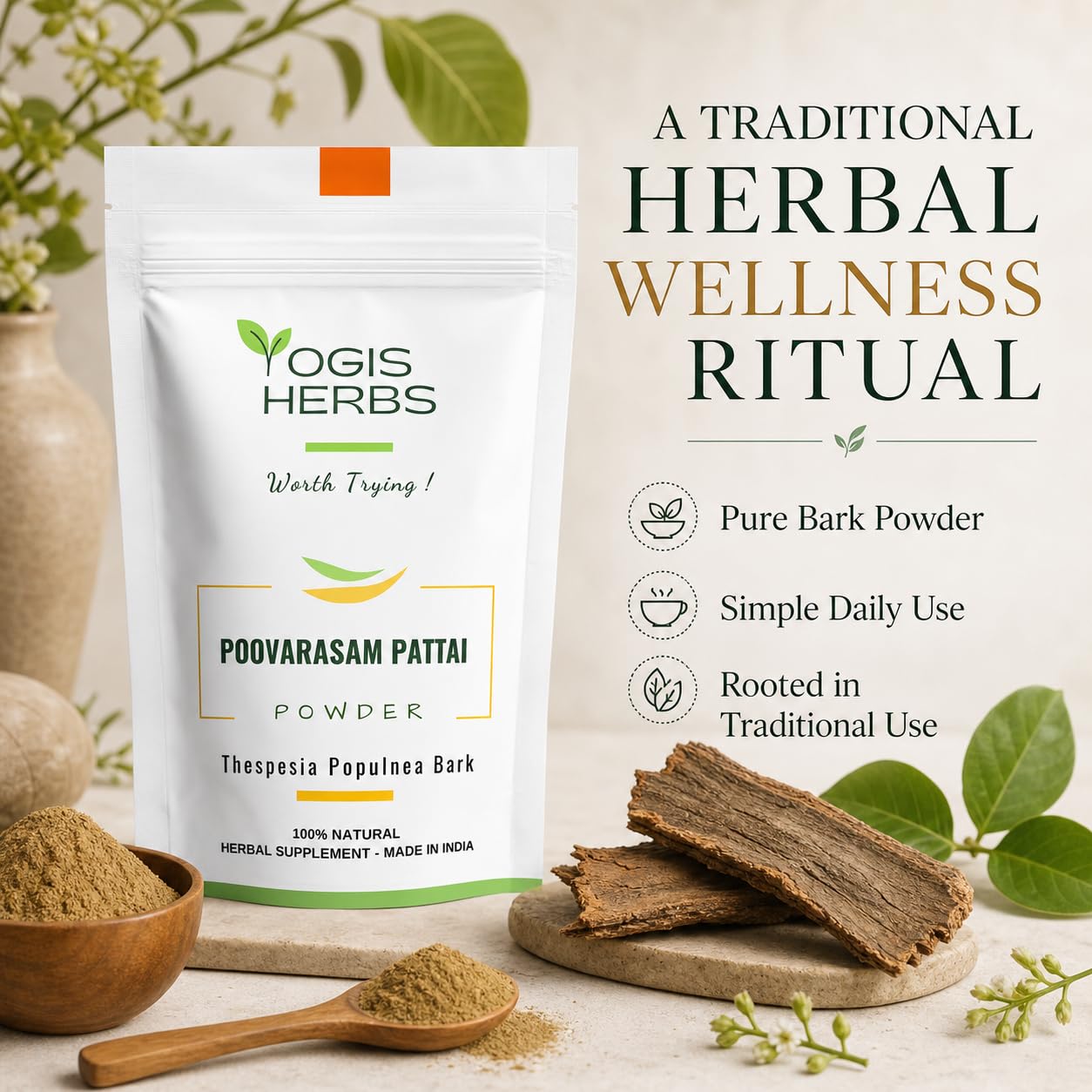 YOGIS HERBS Poovarasam Pattai Powder 8