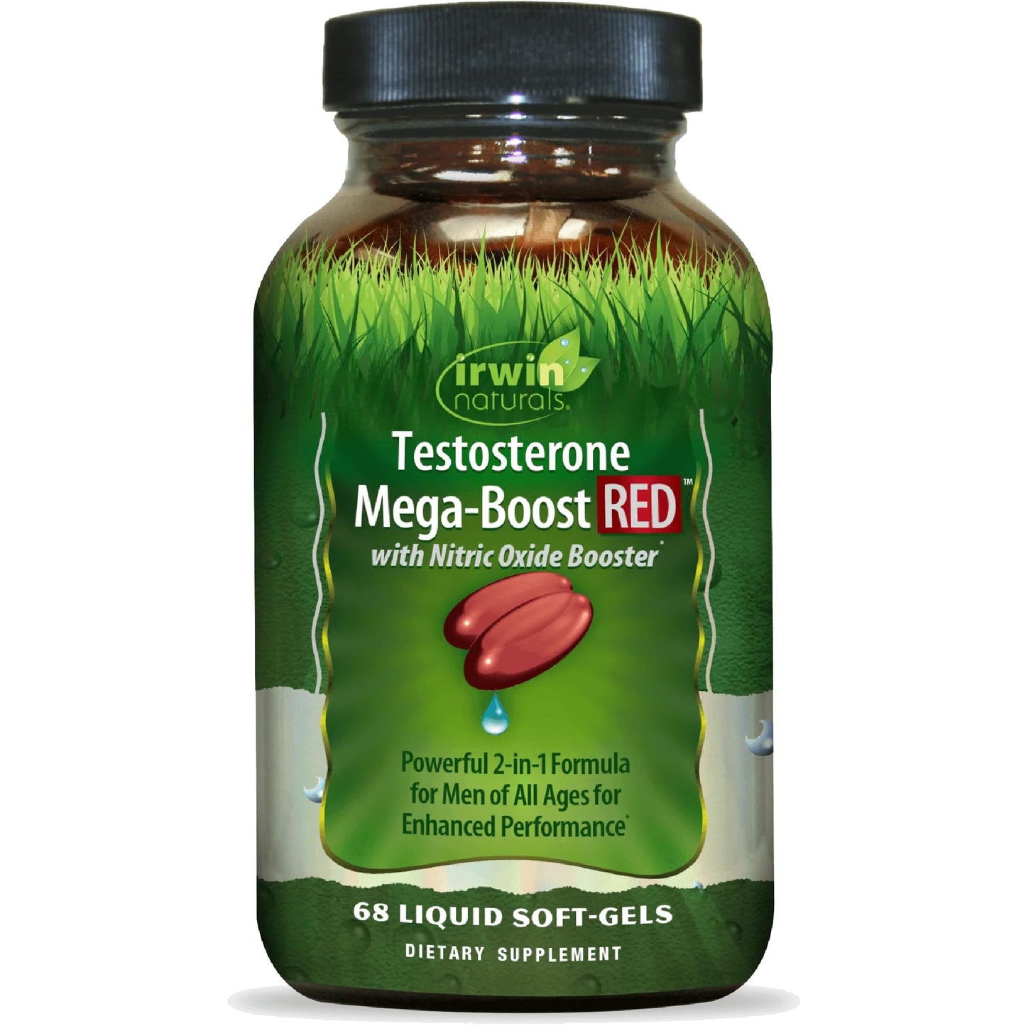Irwin Naturals Testosterone Mega-Boost RED with Nitric Oxide Softgels 68 Count