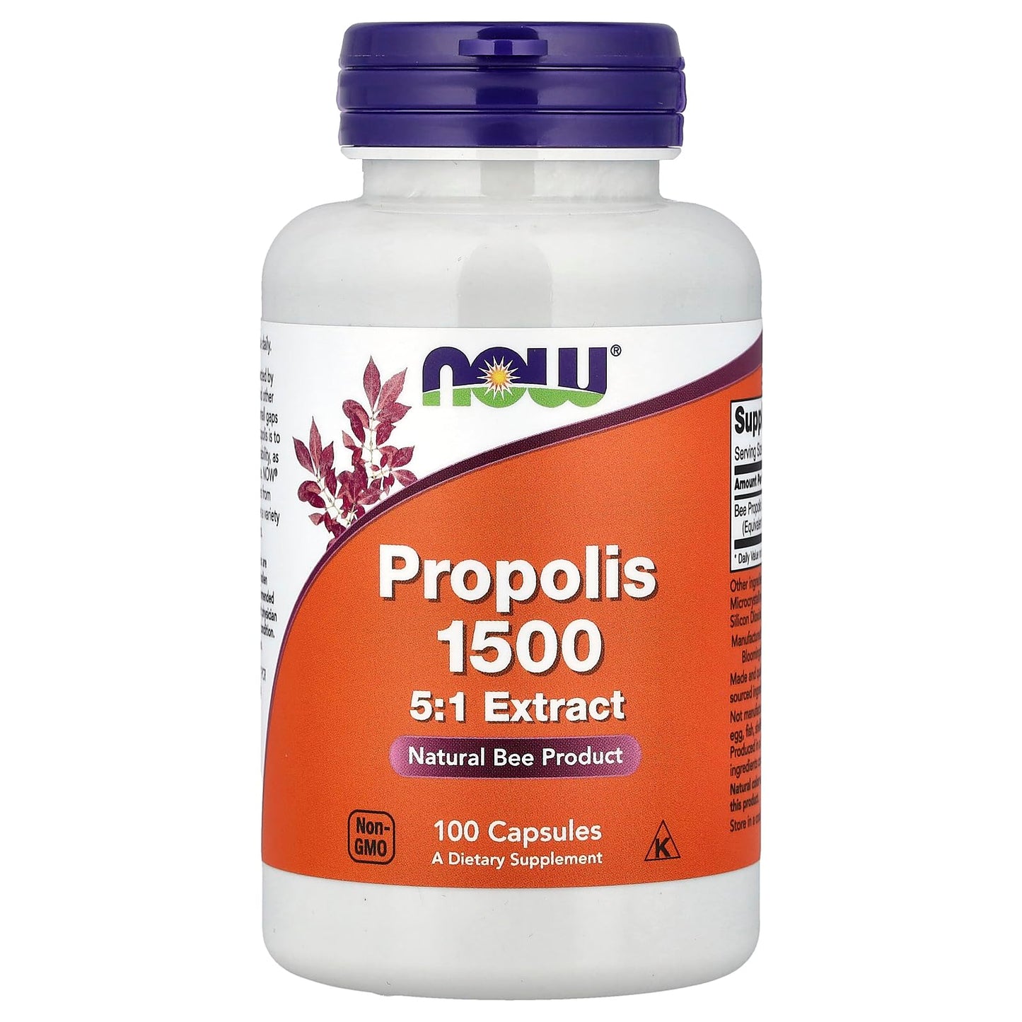 NOW Foods Propolis 1500 mg Capsules, 100 Capsules