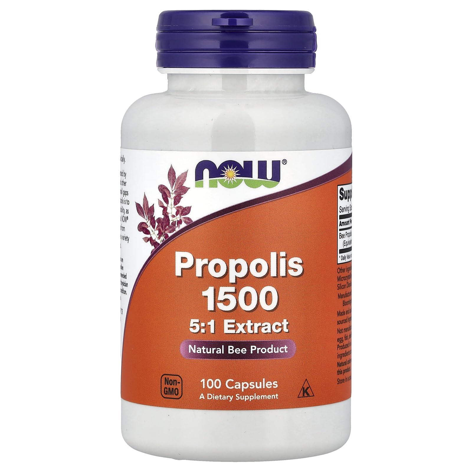 NOW Foods Propolis 1500 mg Capsules, 100 Capsules