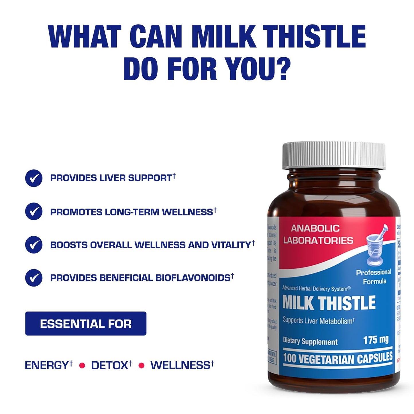 Anabolic Laboratories Silymarin Milk Thistle Extract Capsules, 100 Count