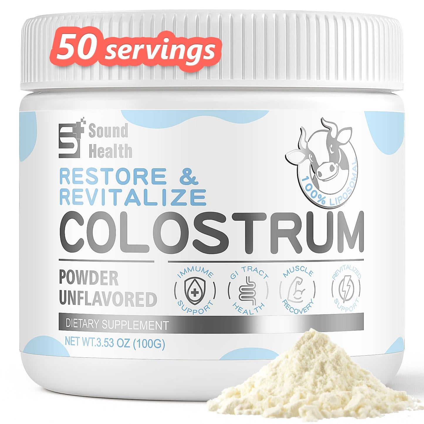 Sound Health Supplements Colostrum Supplement Powder 3.5 oz