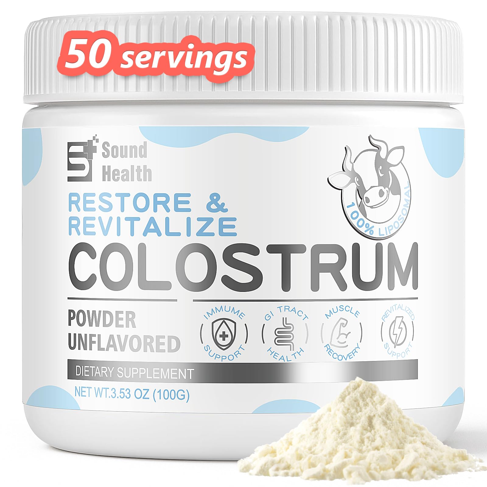 Sound Health Supplements Colostrum Supplement Powder 3.5 oz