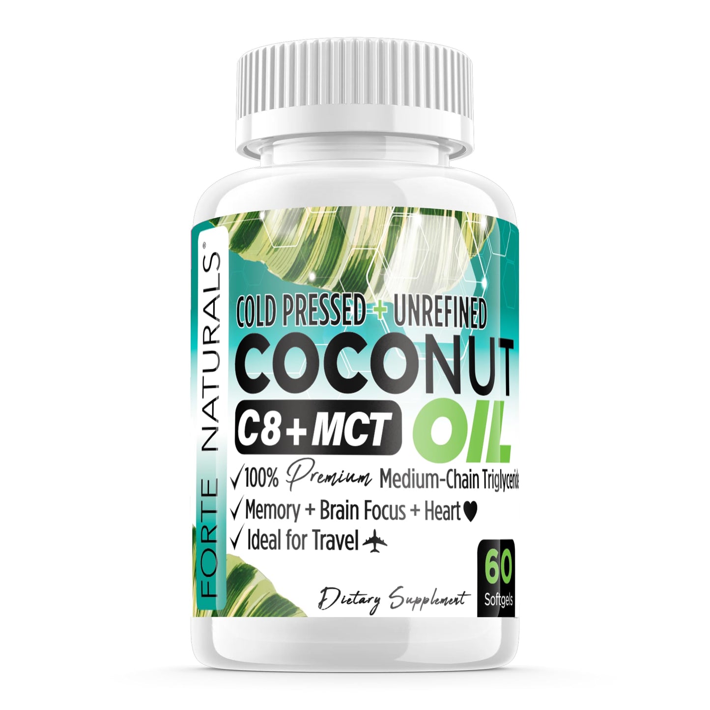 FORTE NATURALS Coconut Oil Softgels 60 Count