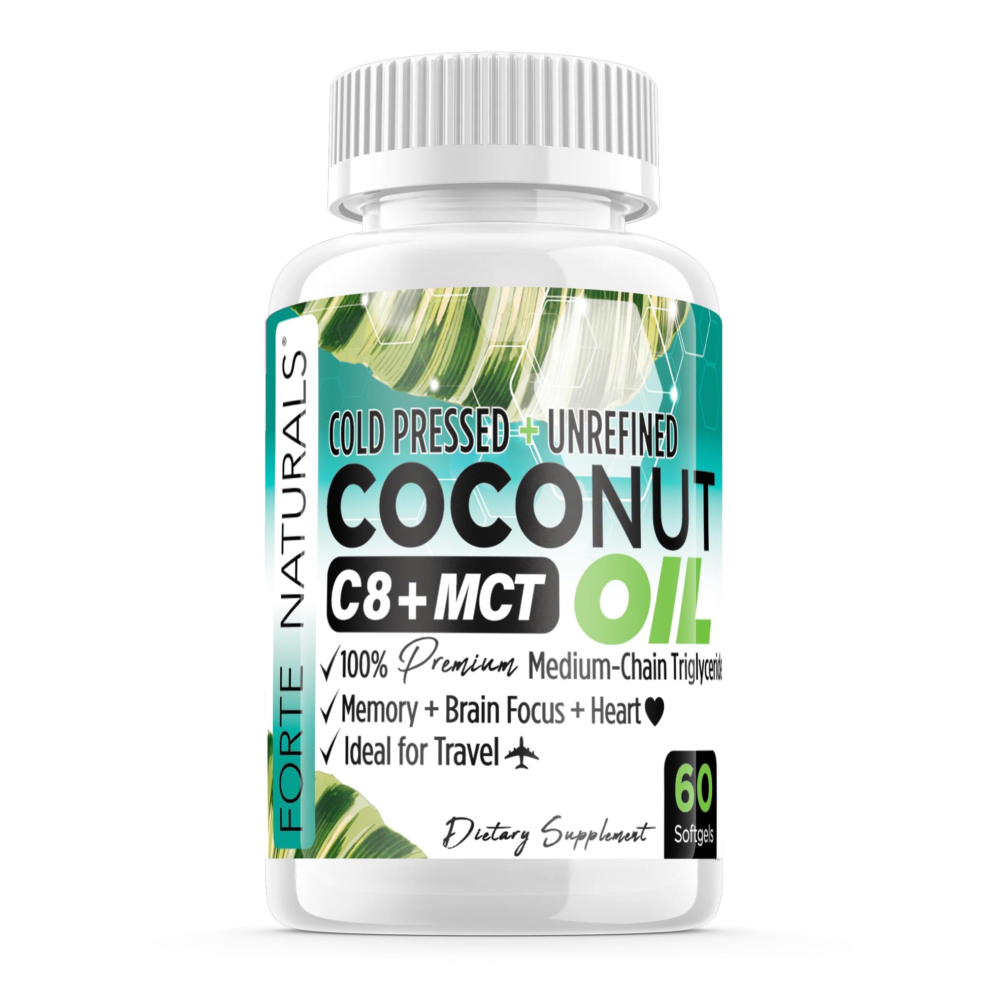 FORTE NATURALS Coconut Oil Softgels 60 Count