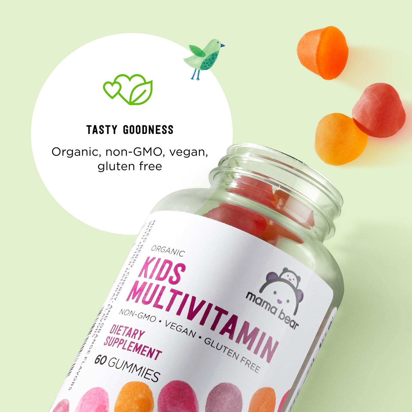 Mama Bear Organic Kids Multivitamin Gummies, 120 Count