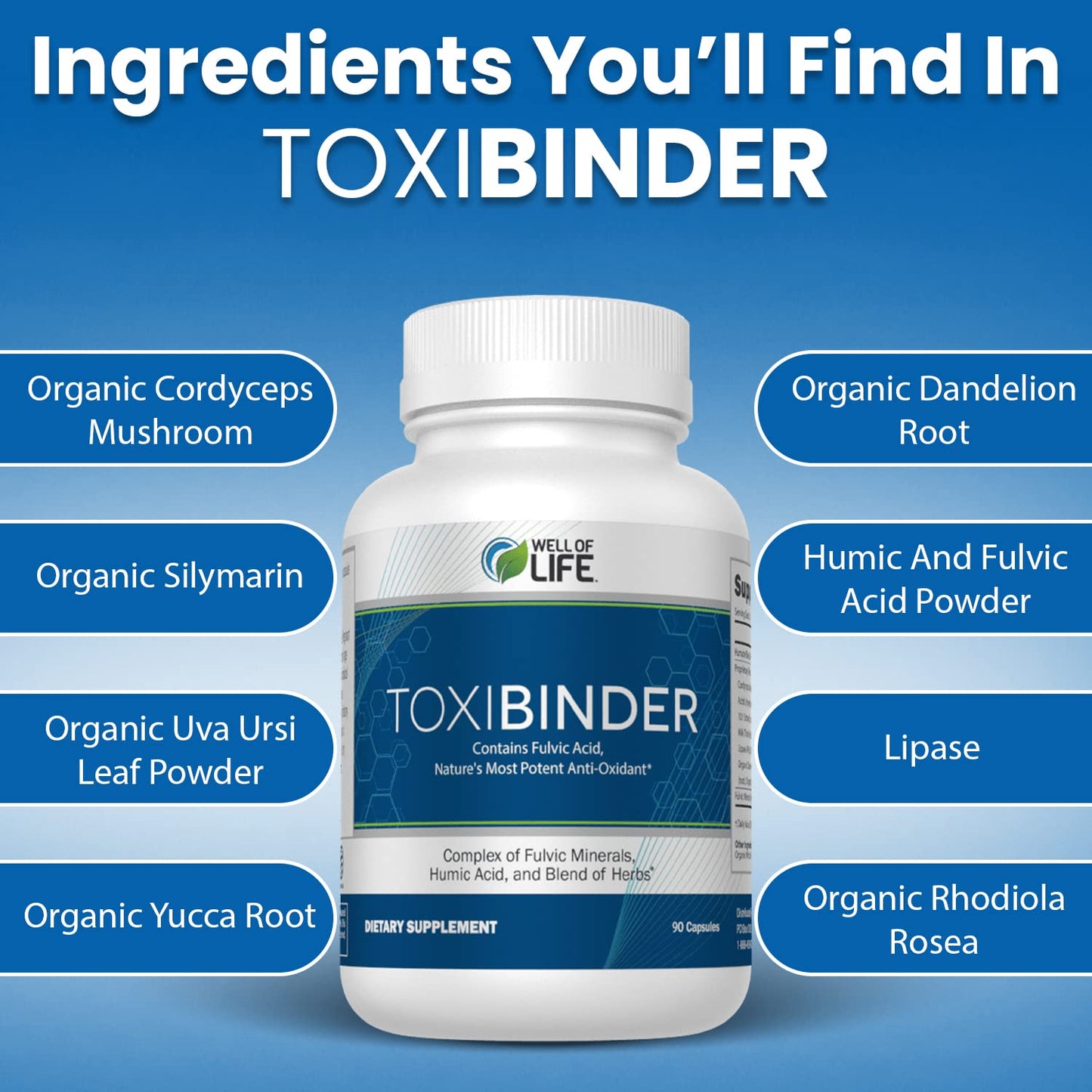 Well of Life Revitalize Detox & Repair Complex ToxiBinder Capsule 90 Count