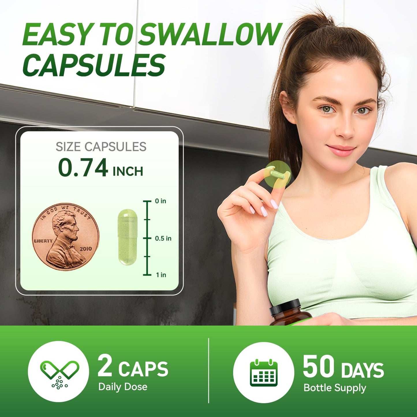 URDRU Moringa Capsules 1000mg per Serving, 100 Capsules