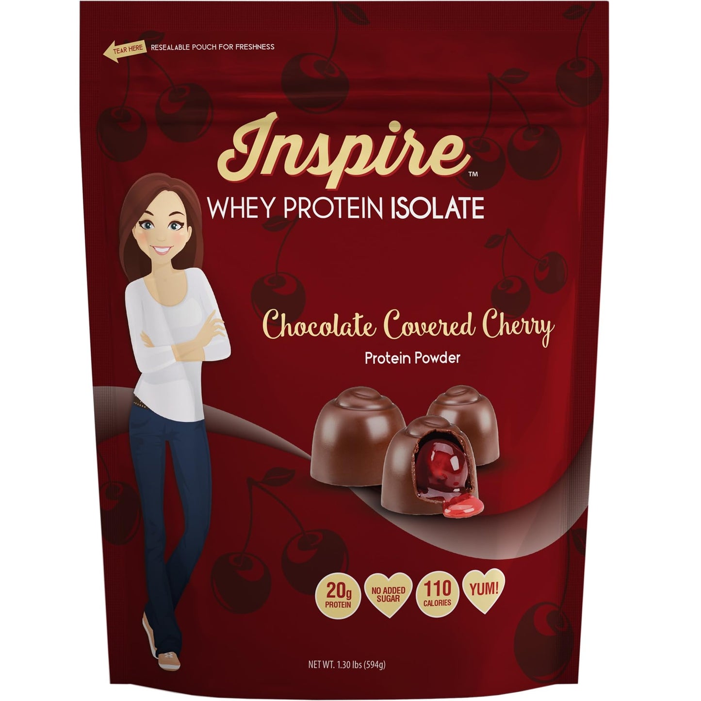 Bariatric Eating Inspire Chocolate Covered Cherry 20g Whey Protein Isolate Powder, 20.8 oz