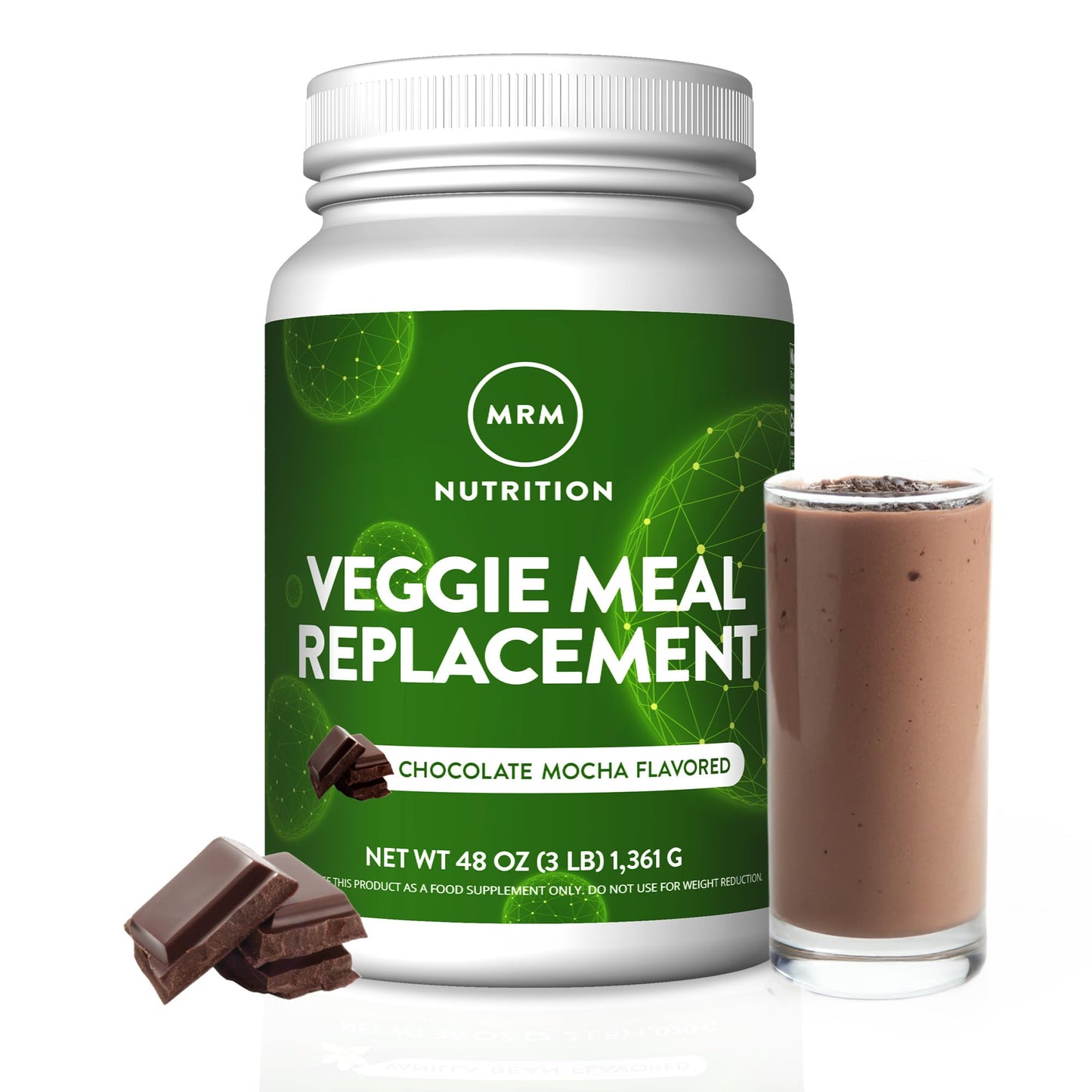 MRM Veggie Meal Replacement Protein - Chocolate Mocha Flavored Powder 48