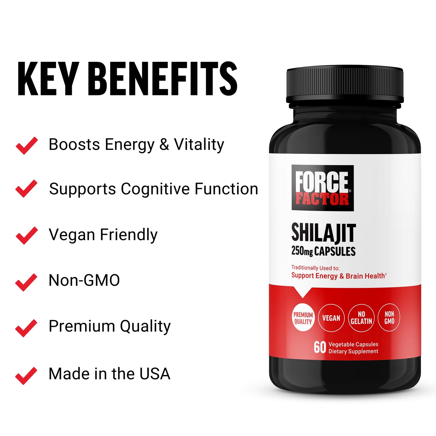 Force Factor Shilajit Supplement Capsule 60 Count