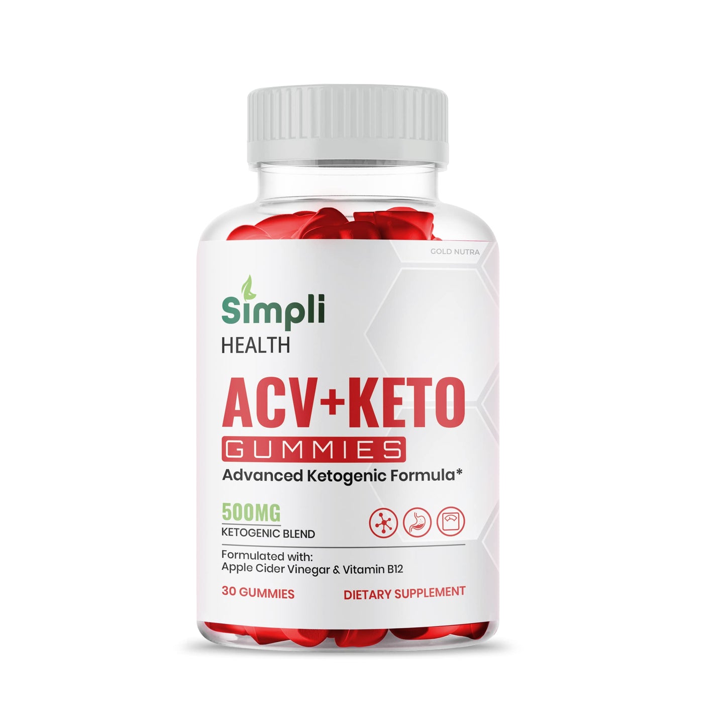Gold Nutra Simpli Health ACV Keto Gummies, Maximum Strength, 23 Gummies