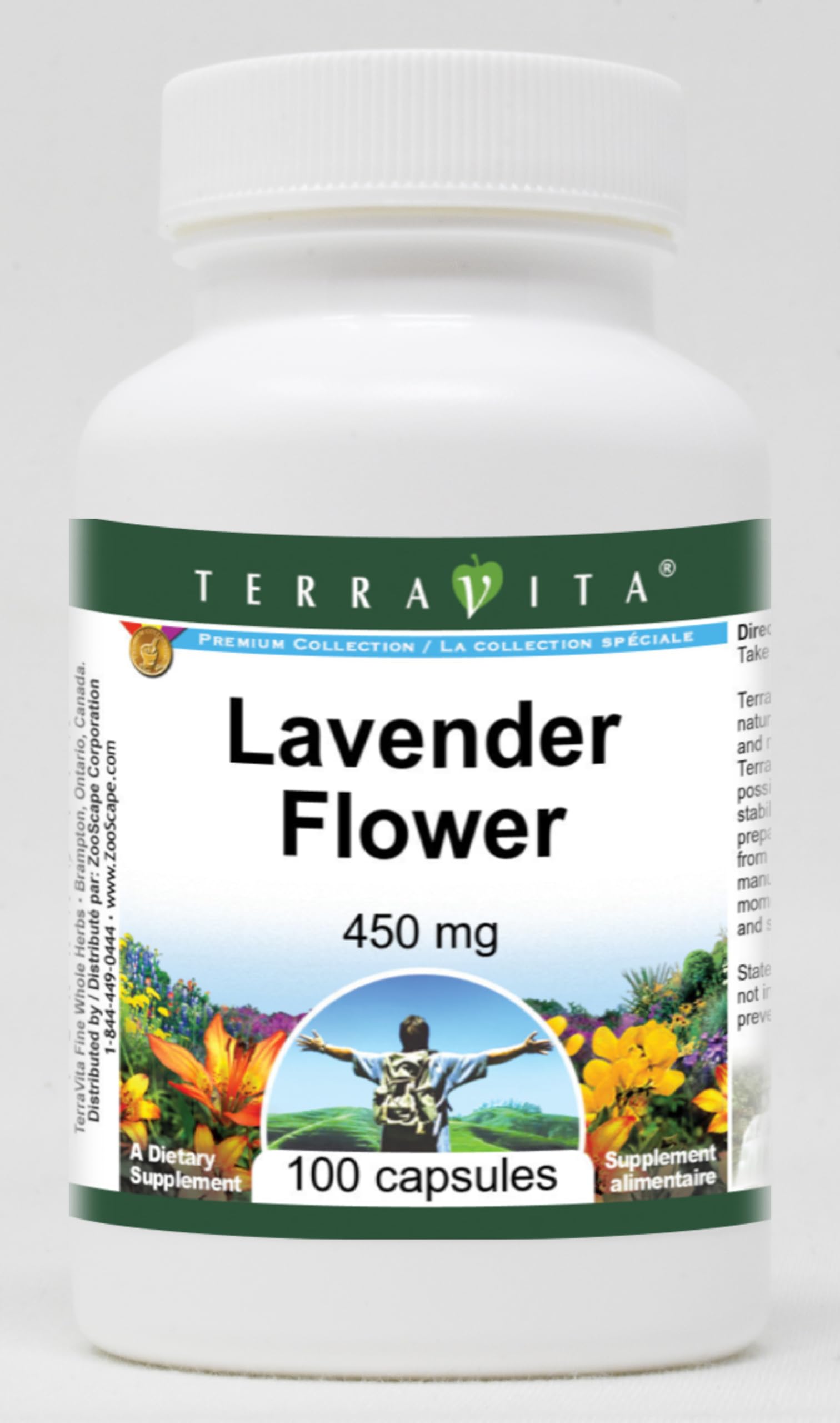 Terravita Lavender Flower 450 mg Capsules, 300 Count