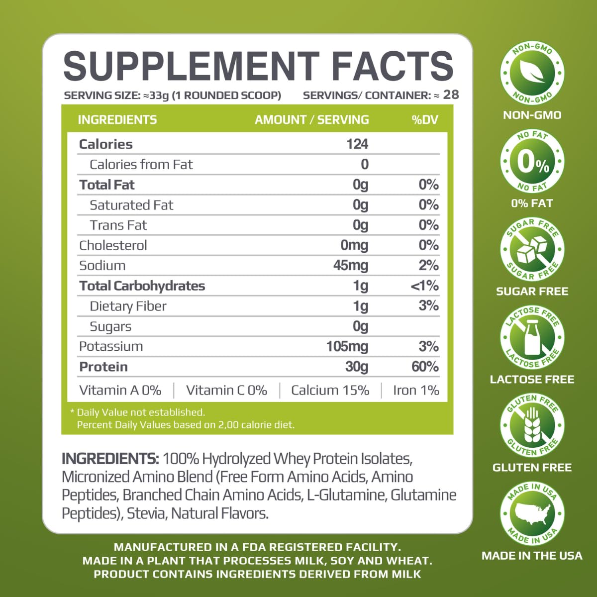 MUSCLE FOOD LABS MFL 100% Isolate Protein Powder 32 Servings
