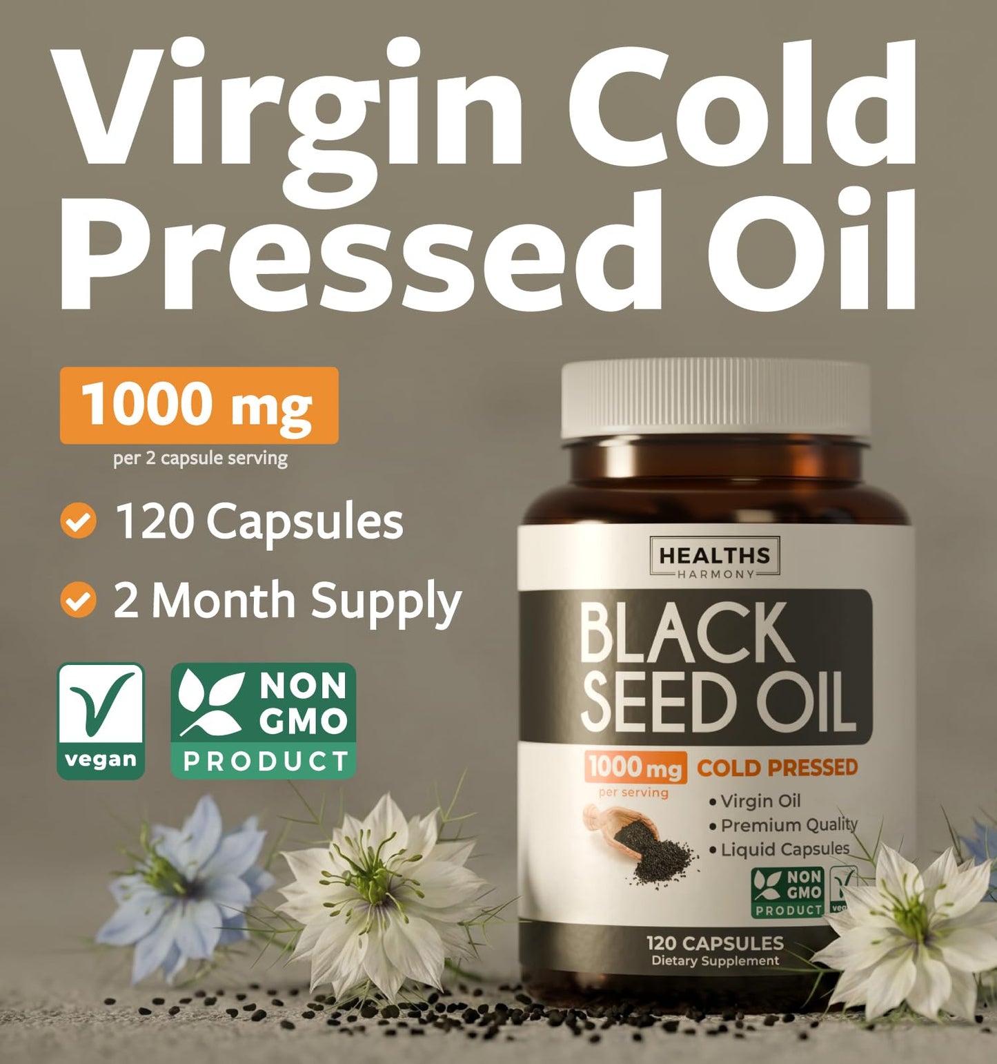 Healths Harmony Black Seed Oil Softgel Capsules 120