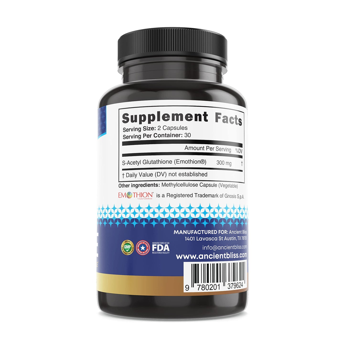 Ancient Bliss S-Acetyl Glutathione Capsule 60 Count