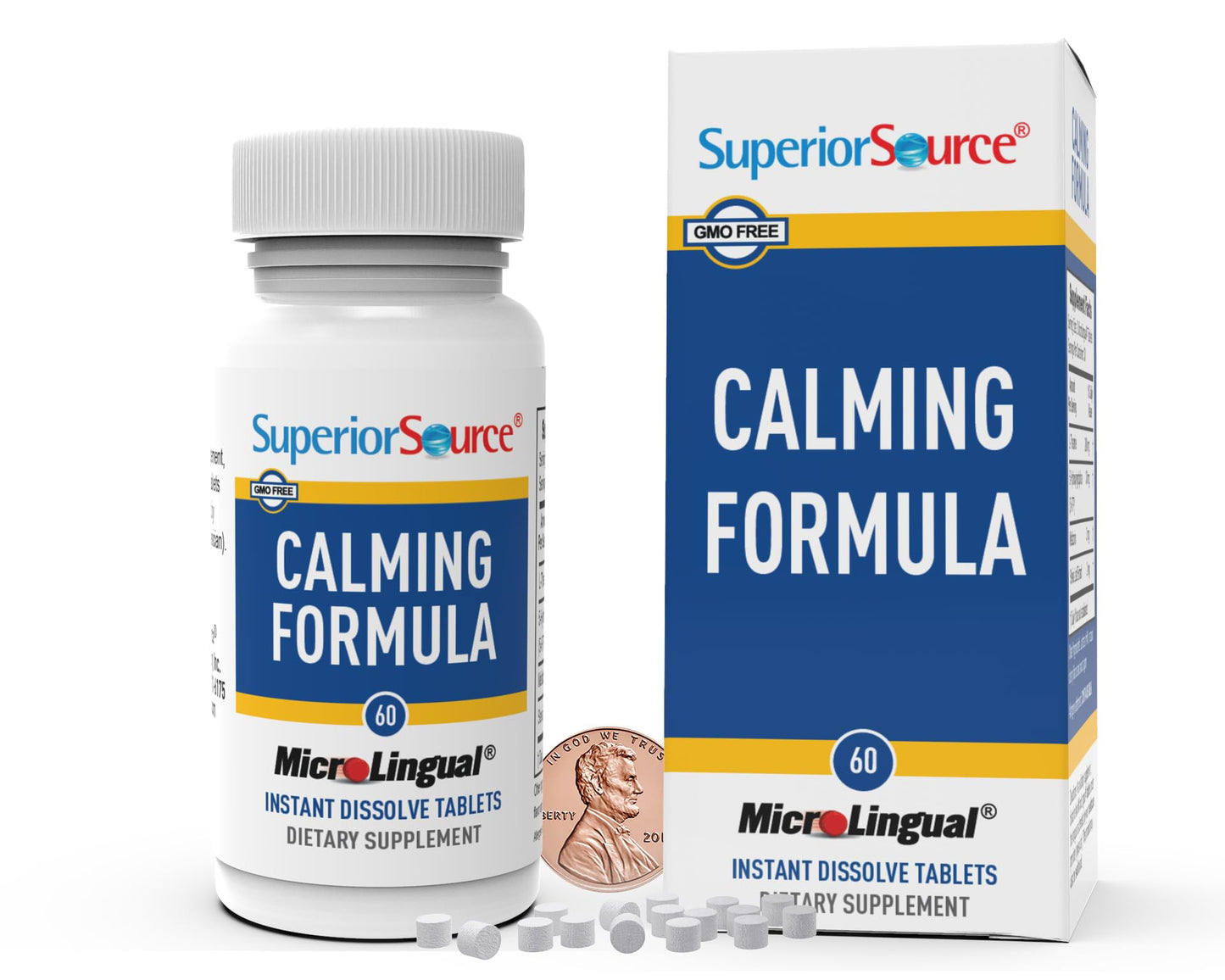 Superior Source Calming Formula L-Theanine Melatonin Under The Tongue Quick-Dissolve MicroLingual Tablets, 120 Tablets