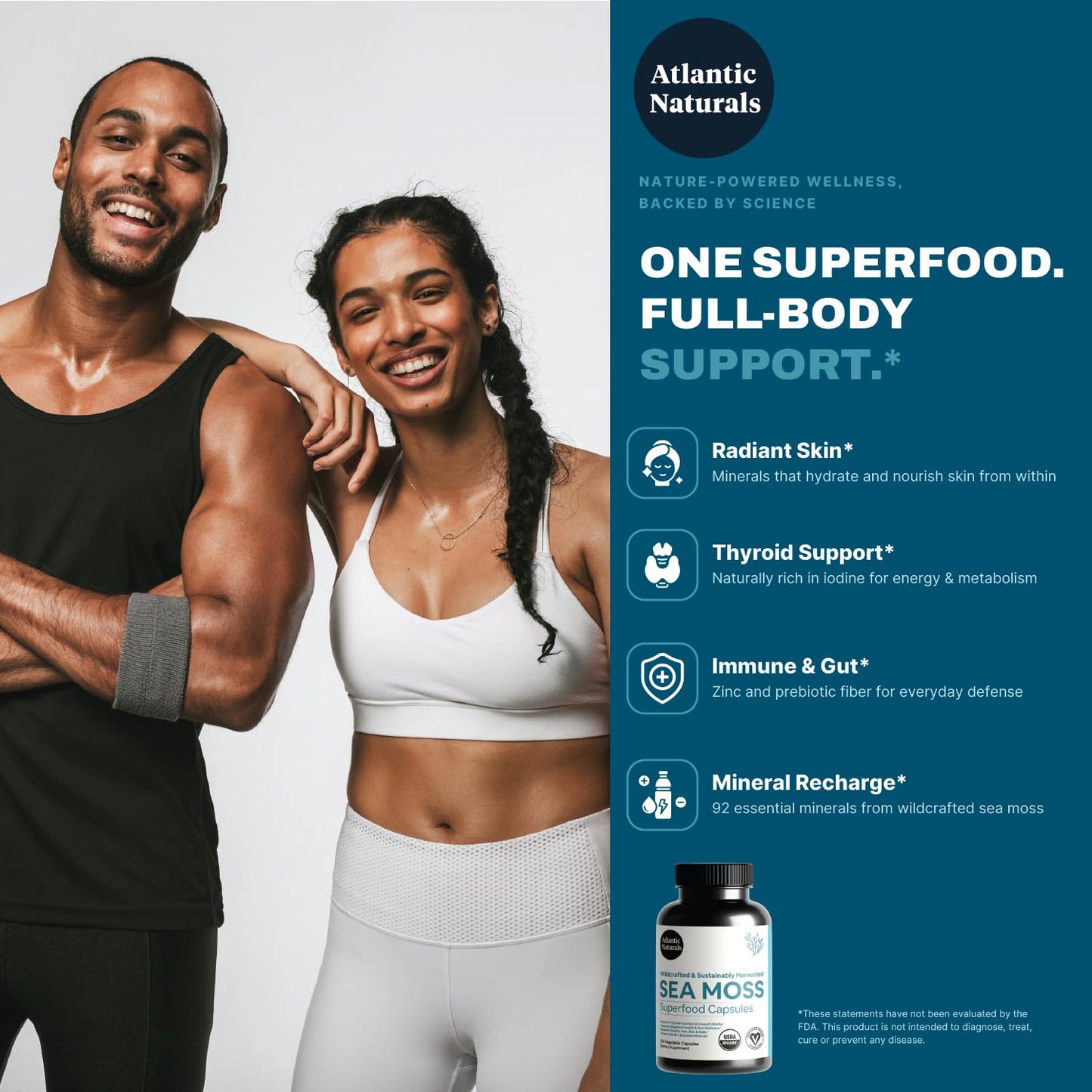 Atlantic Naturals Superfood Organic Irish Sea Moss Softgel 120