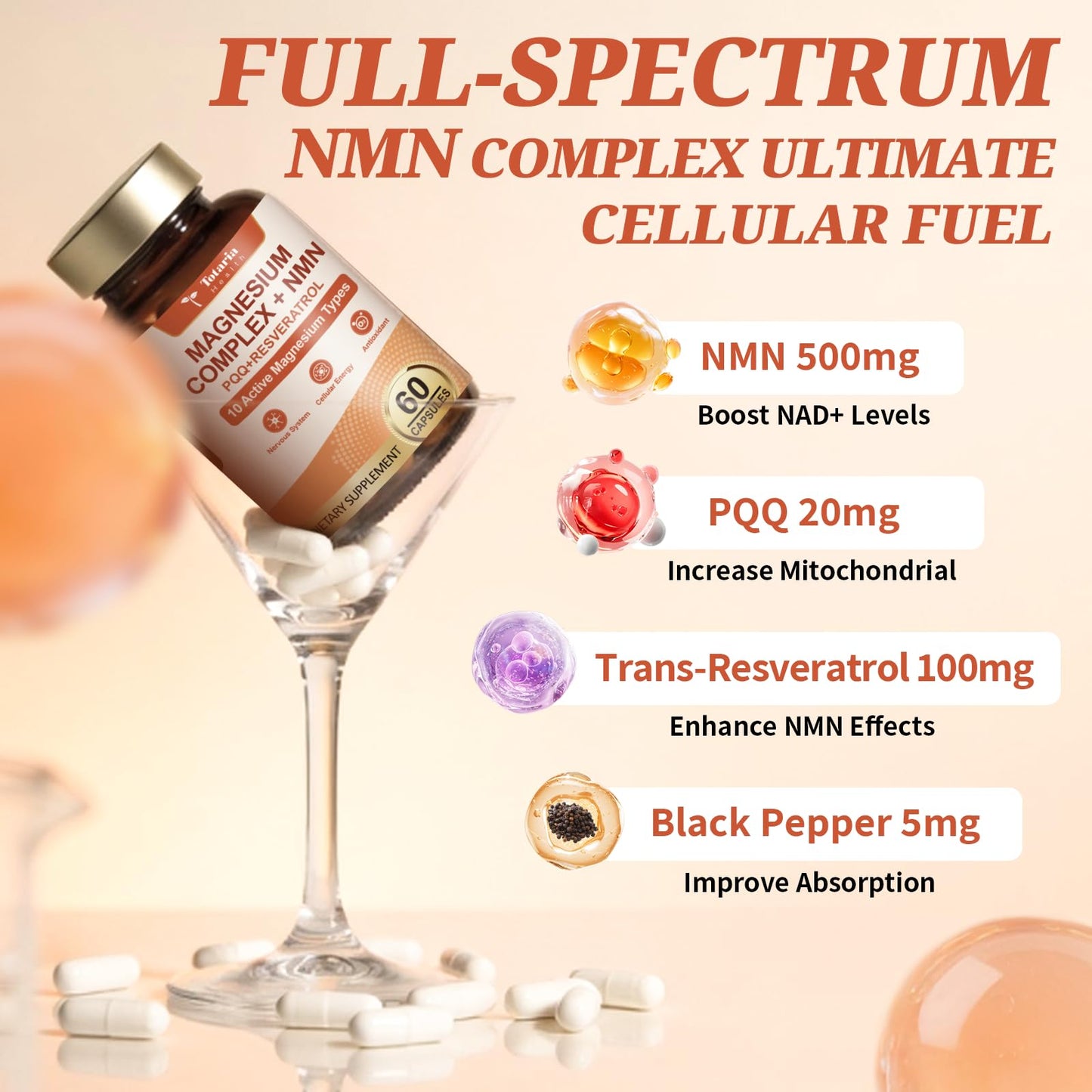 Totaria Magnesium Complex with NMN Capsule, 60 Count