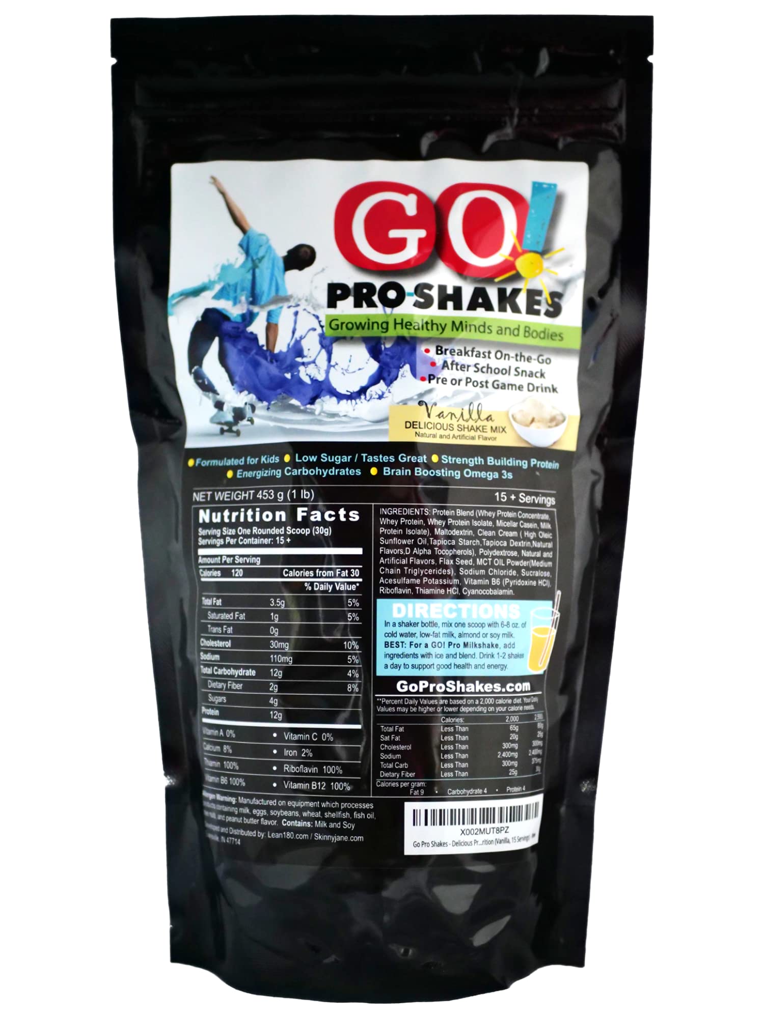 Skinny Jane GO Pro Shakes Protein Powder for Kids & Teens 16 Servings
