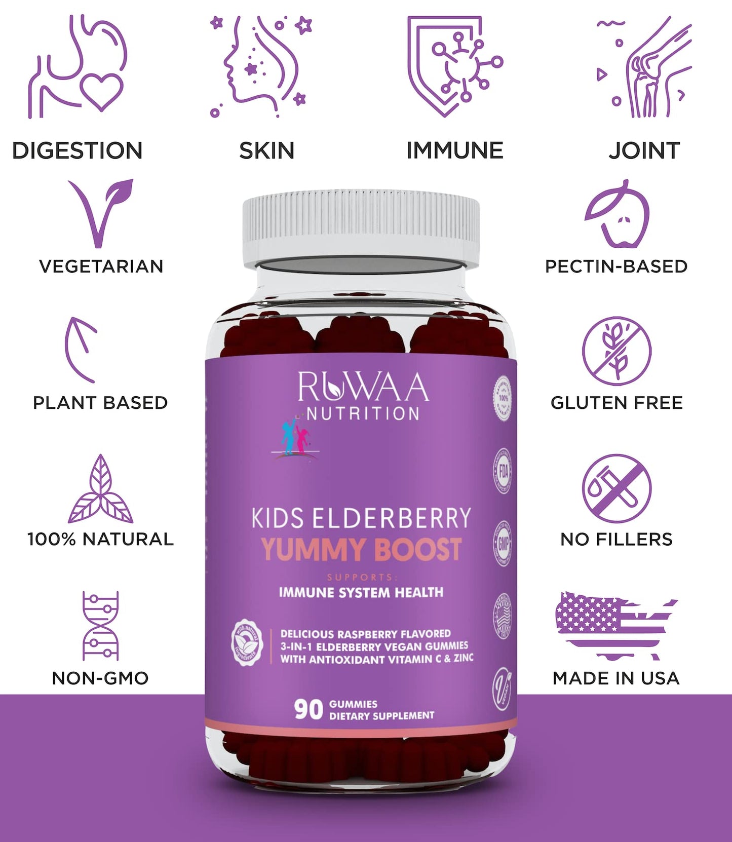 RUWAA NUTRITION Elderberry Gummies 120 Gummies