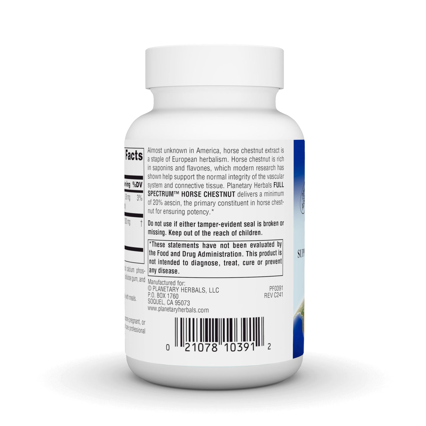 Planetary Herbals Full Spectrum Horse Chestnut 500 mg Tablets, 120 Count