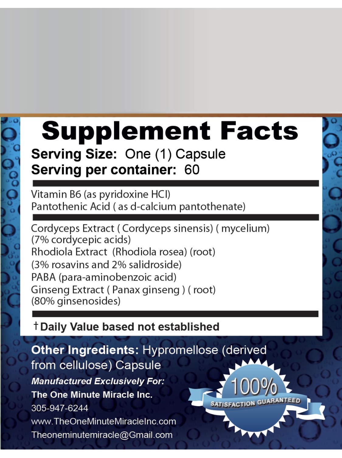 The One Minute Miracle Adrenal Essence Capsule 1 Count