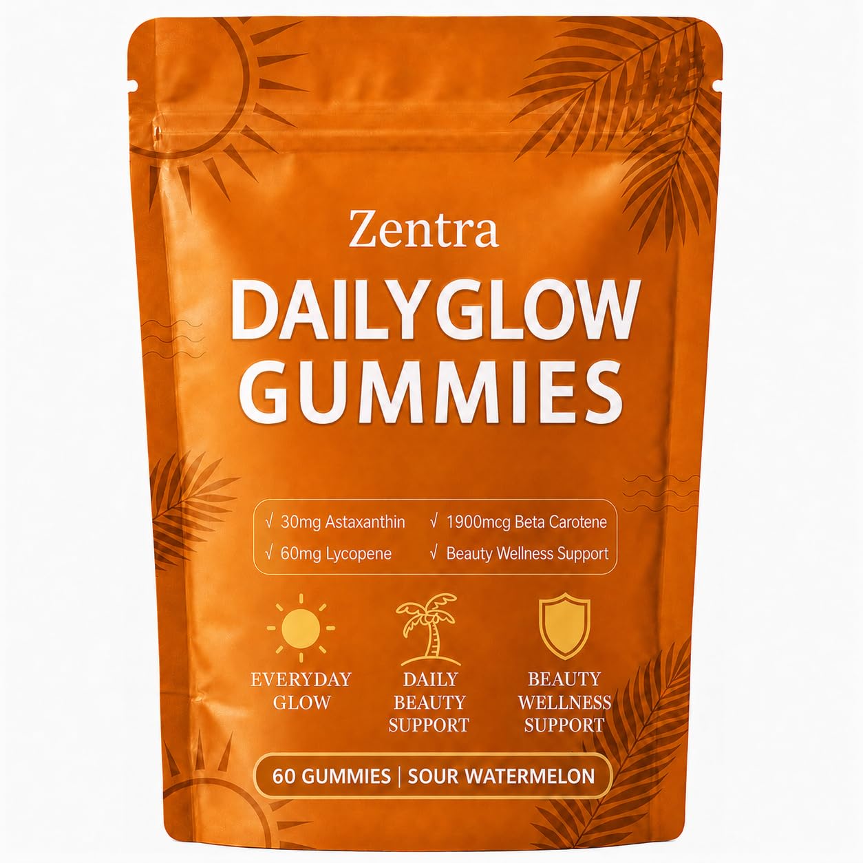 Magnixa Zentra Daily Glow Gummies Sour Watermelon Flavor, 60 Count