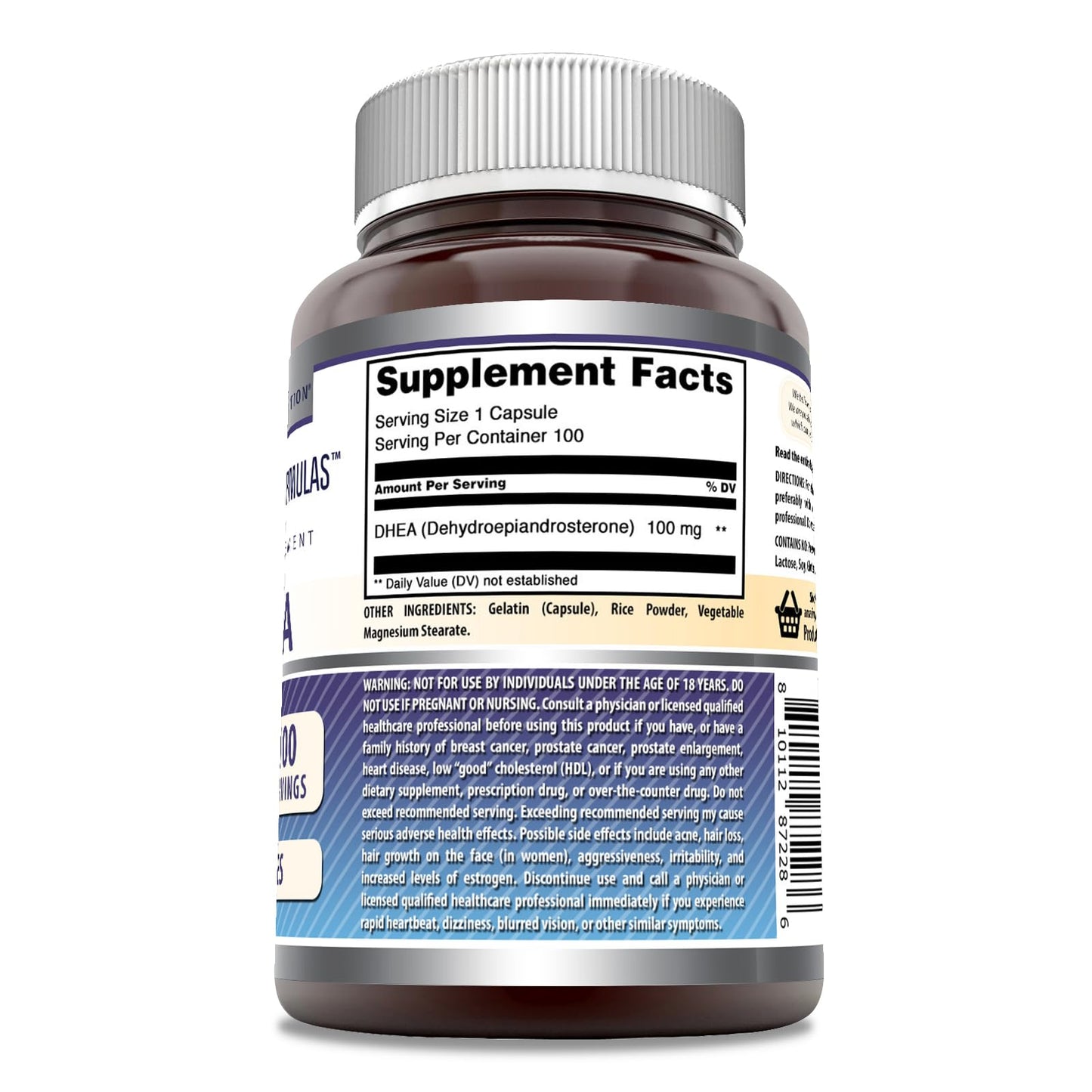Amazing Nutrition DHEA 100 mg Capsules, 100 Count