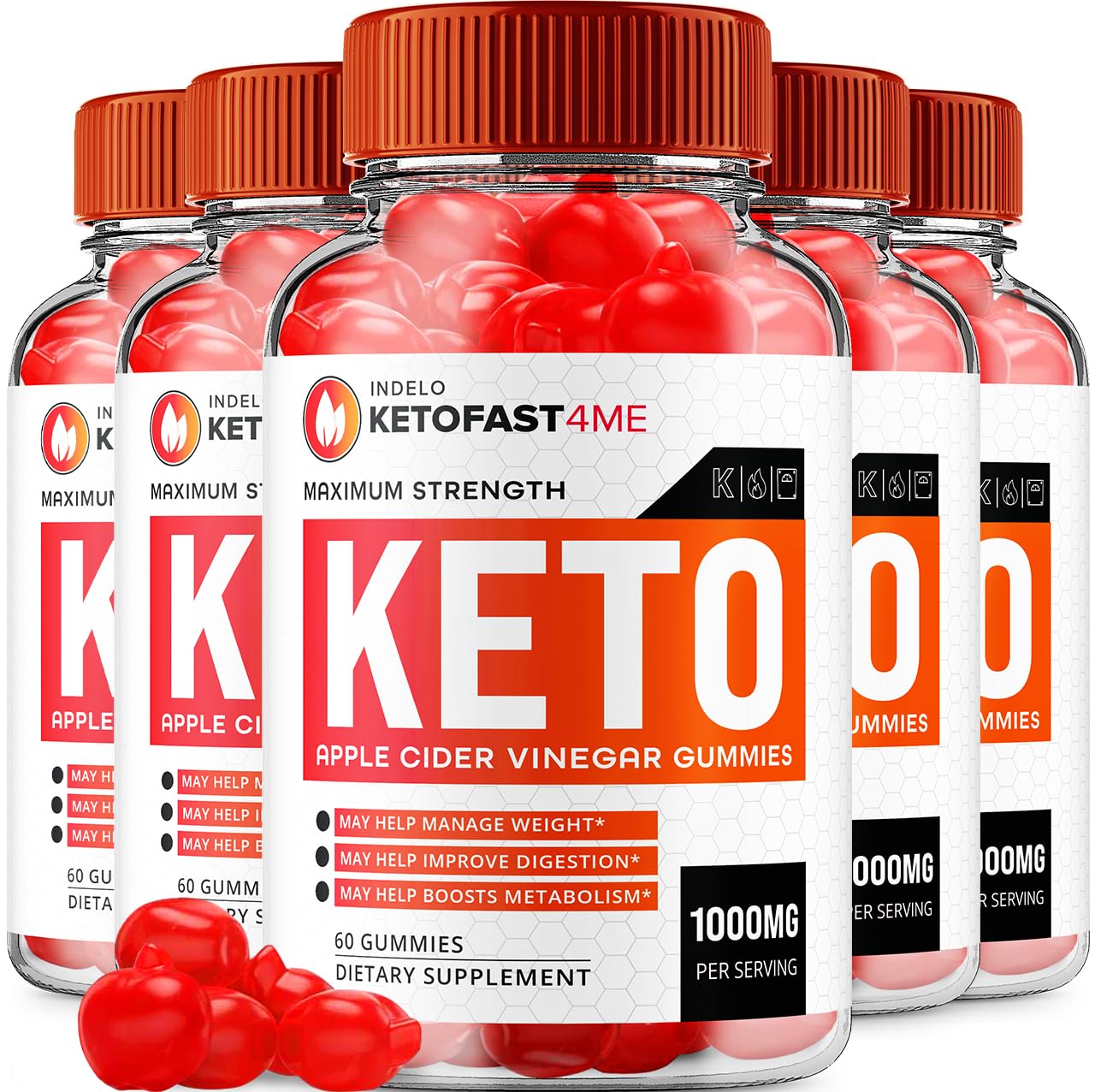 Indelo KetoFast4Me ACV Gummies, 300 Gummies