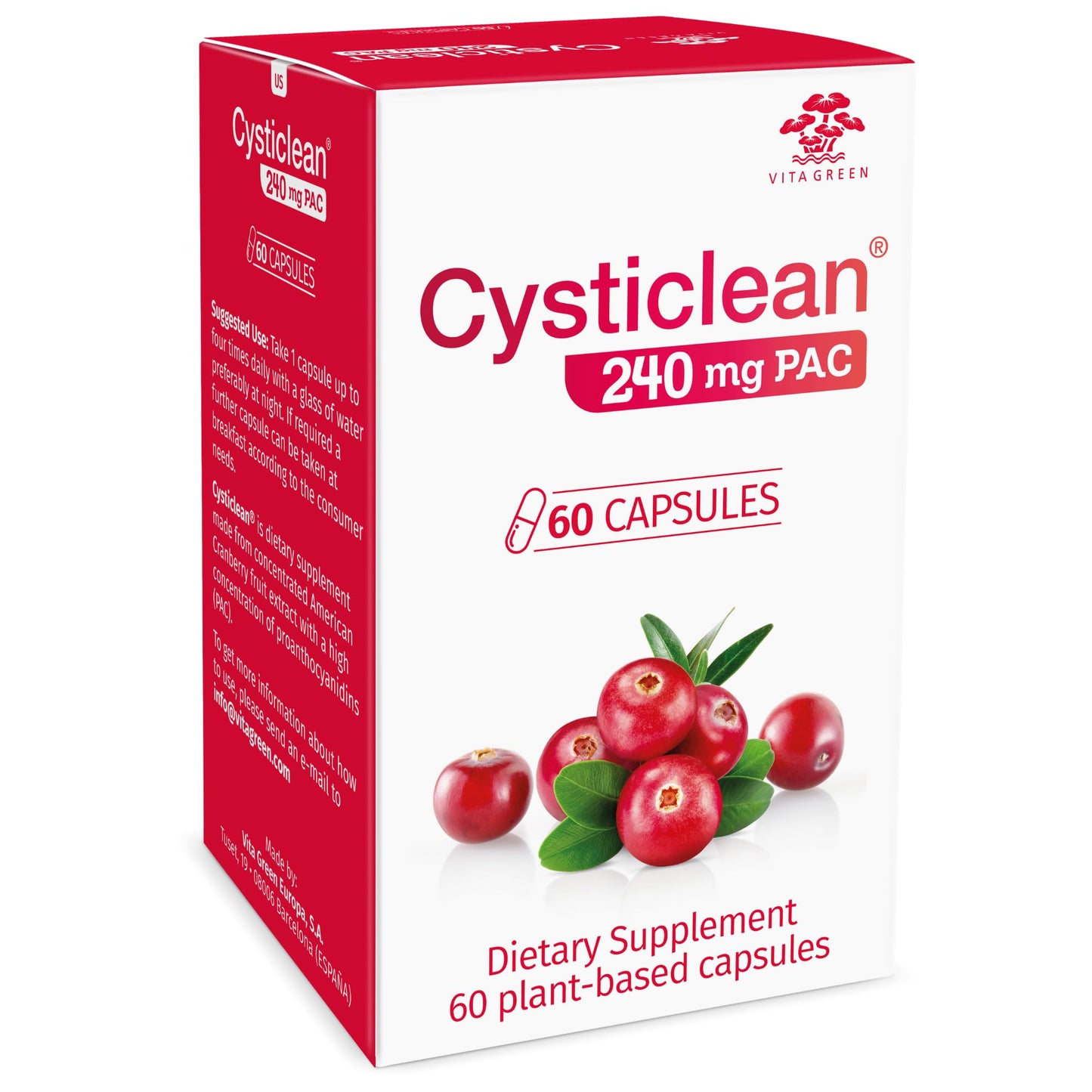 Cysticlean Cranberry PAC Capsules, 60 Count