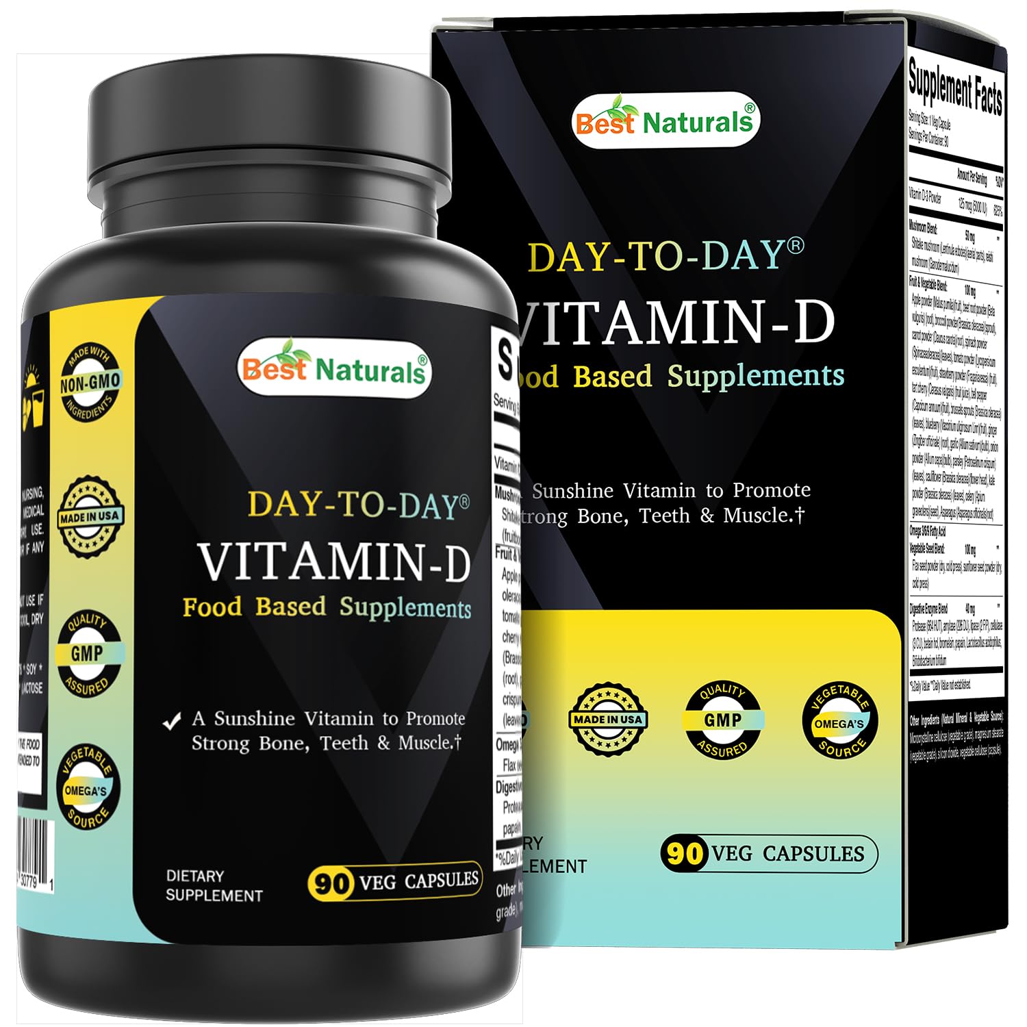 Best Naturals Day-to-Day Vitamin D 5000 IU 90 Veg Capsules