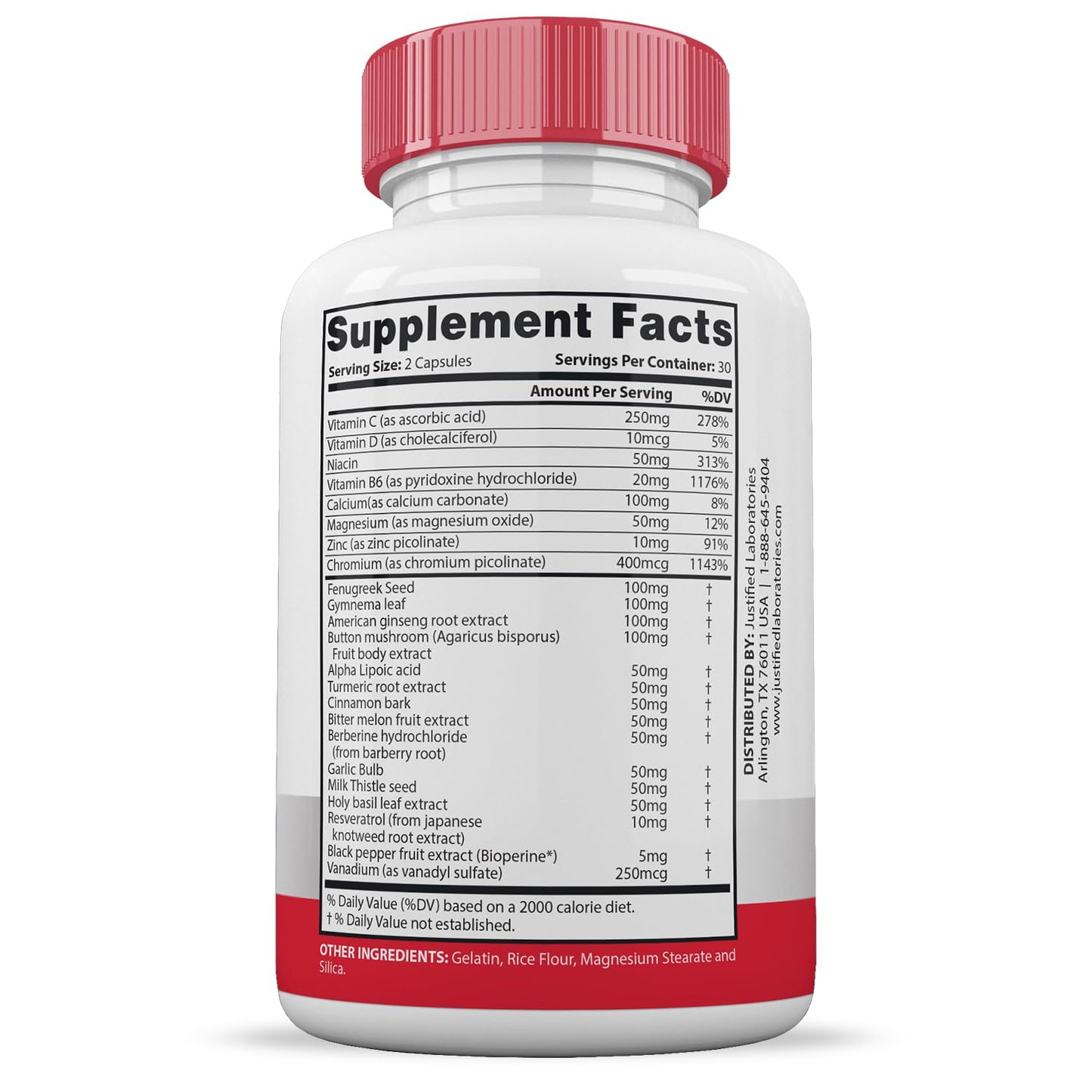 Justified Laboratories Gluco Revive Extreme 1295MG Glyco Support 60 Capsules