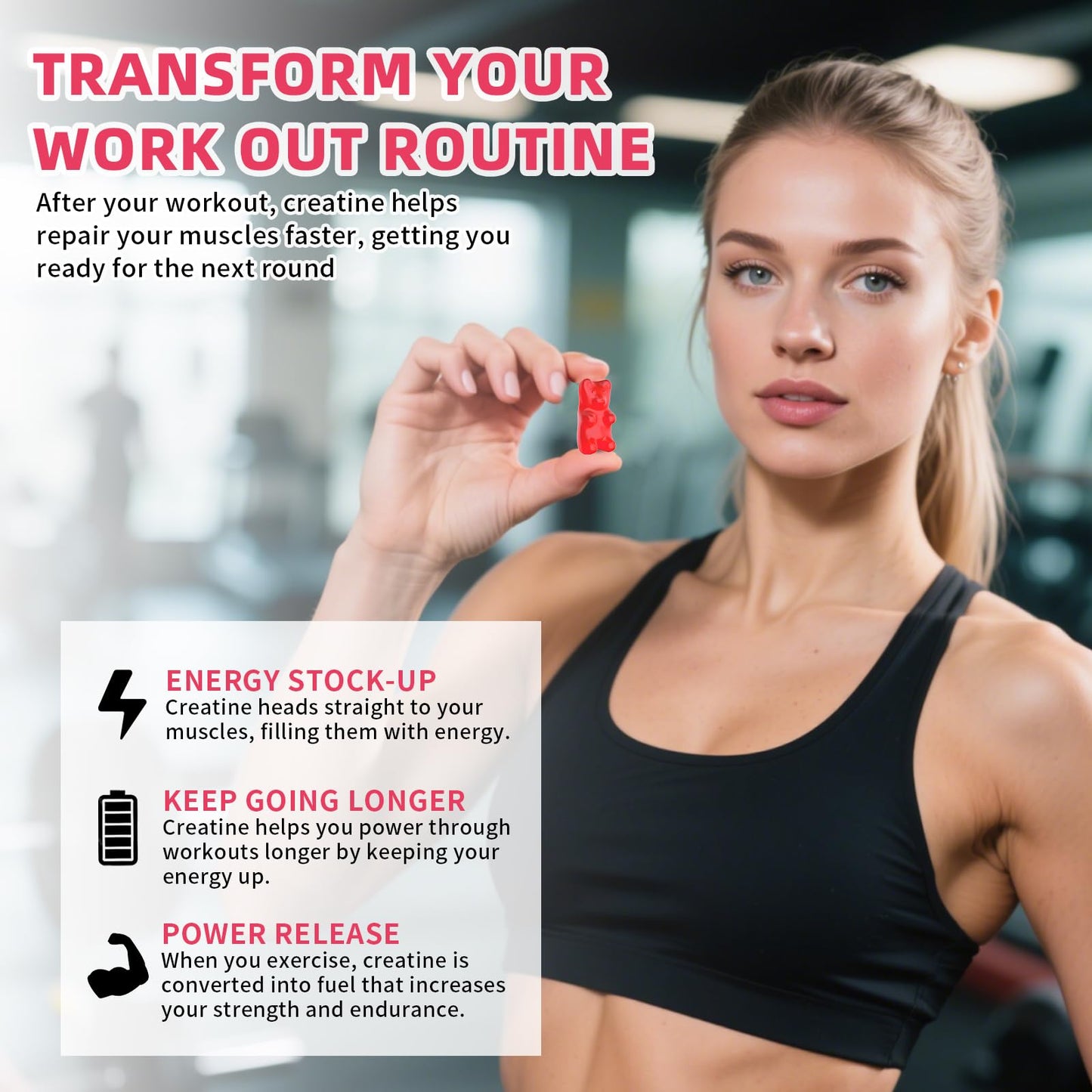 YUULAI EAA Gummies Essential Amino Acids (9 EAA) and BCAAs - Muscle Recovery, Energy Support, Strawberry Flavor, 60 Count