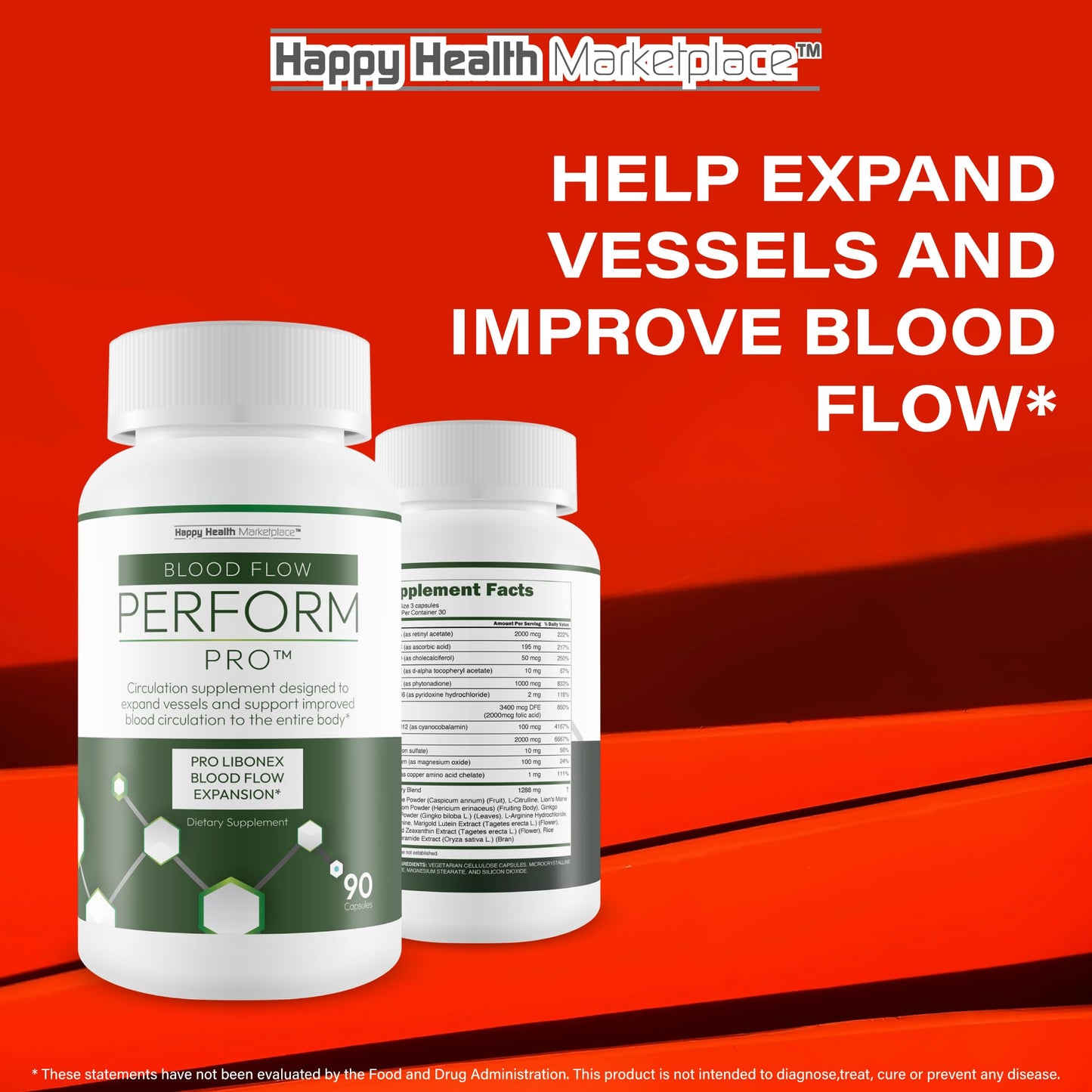 Happy Health Marketplace Perform Pro Blood Flow Booster - Capsule, 90 Count