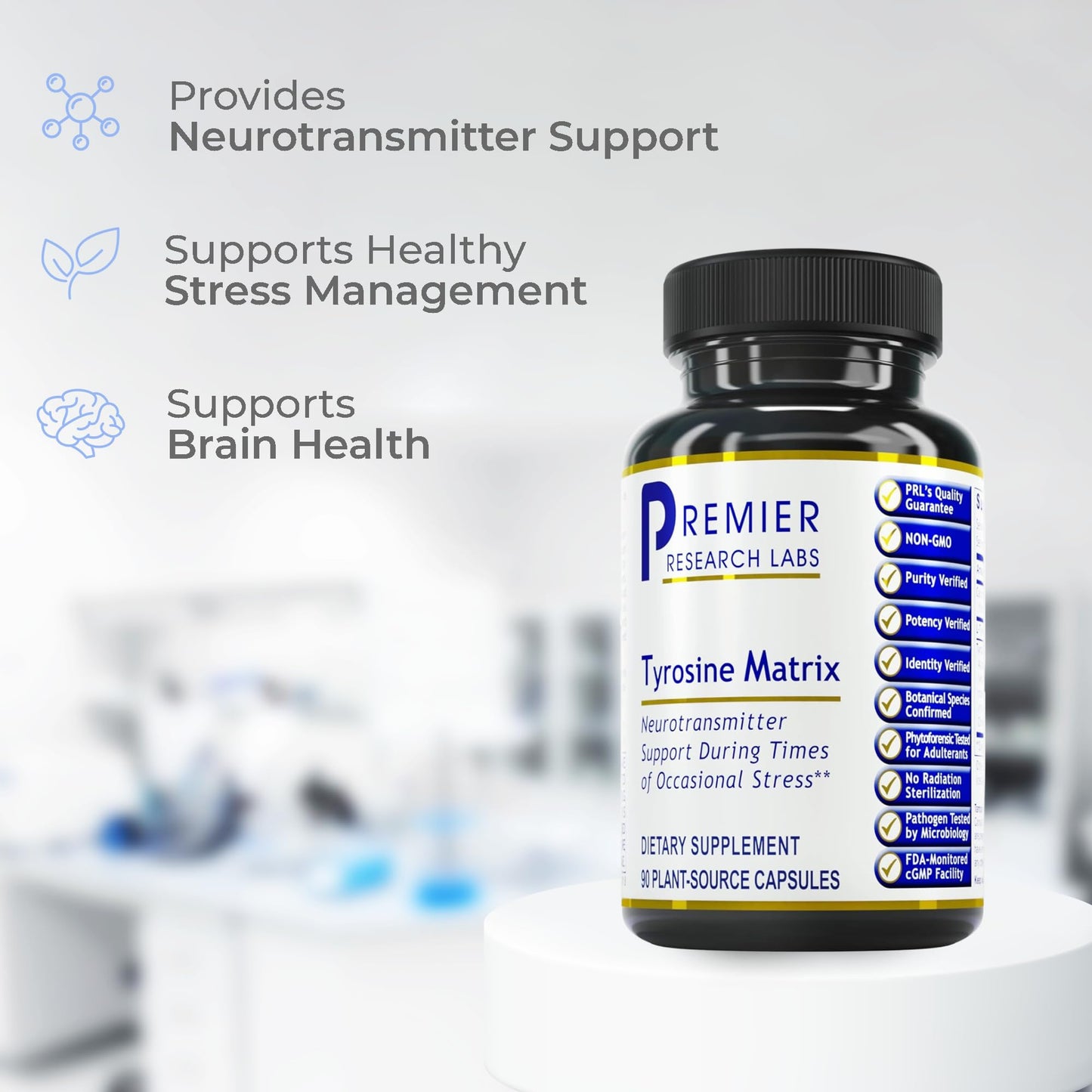 Premier Research Labs Tyrosine Matrix L-Tyrosine Supplement 90 Capsules