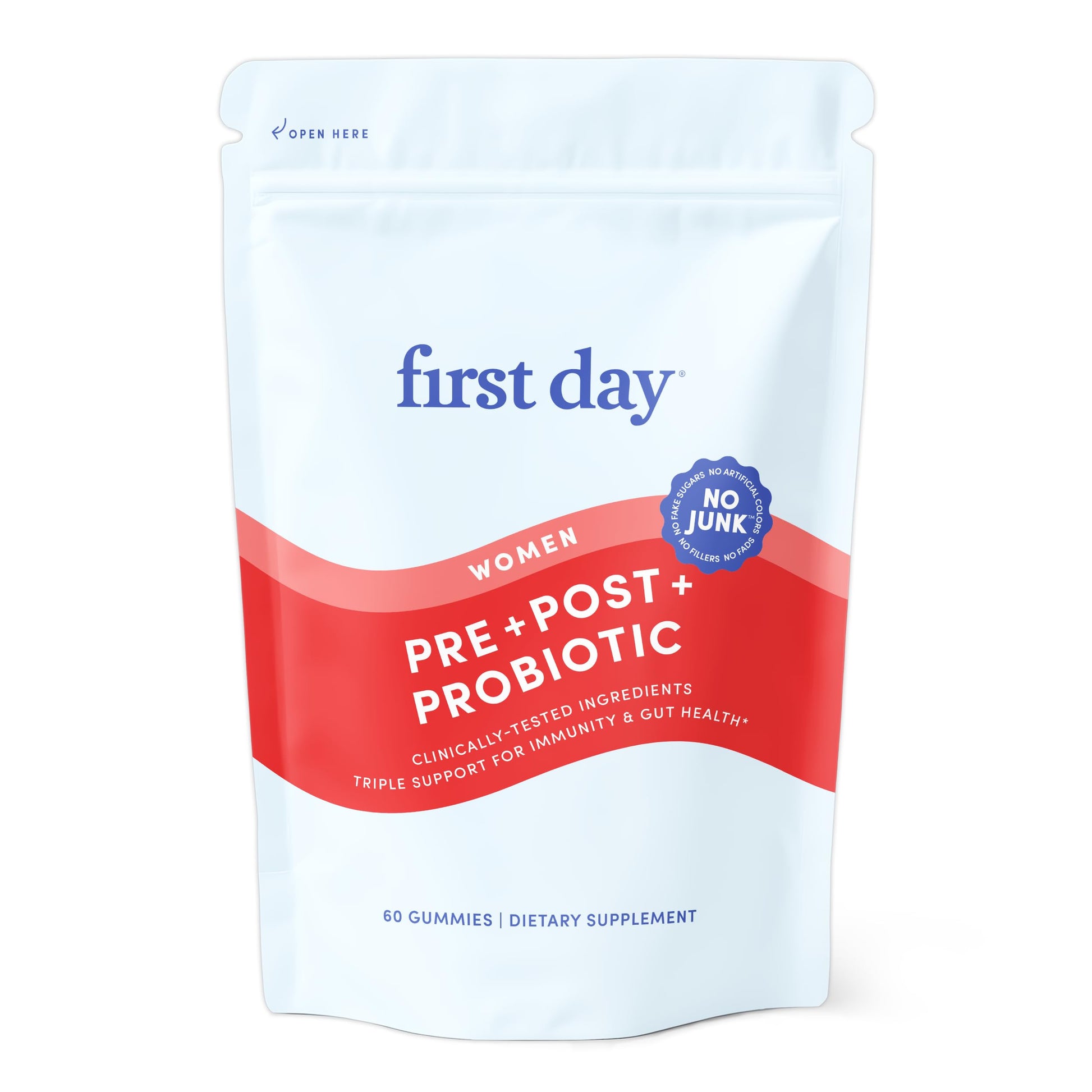 FIRST DAY Women’s Good Gut Tribiotic Gummies 60 Count