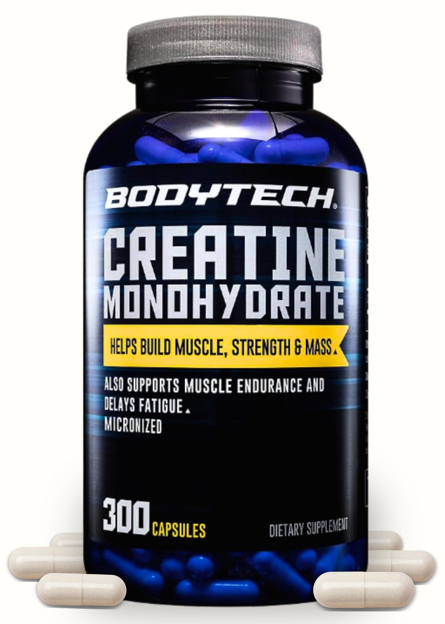 BodyTech Creatine Monohydrate Capsules 2250 mg per Serving, 300 Capsules