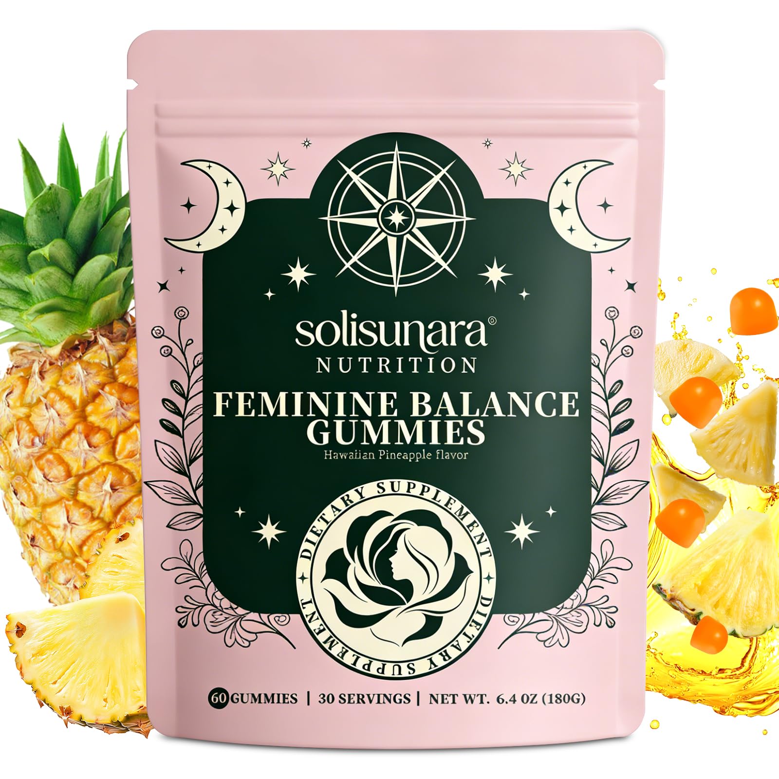 Taeci Feminine Balance Gummies for Women with Probiotics & Cranberry Extract – Pineapple, Gummy, 60 Count