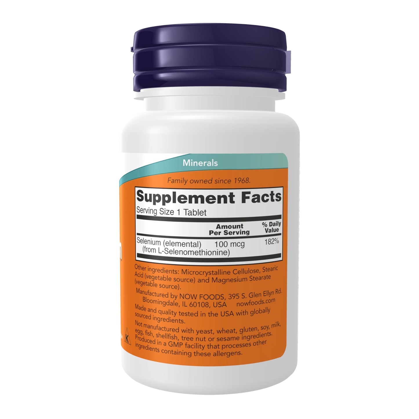 NOW Foods Selenium (L-Selenomethionine) 100 mcg Tablets, 100 Count
