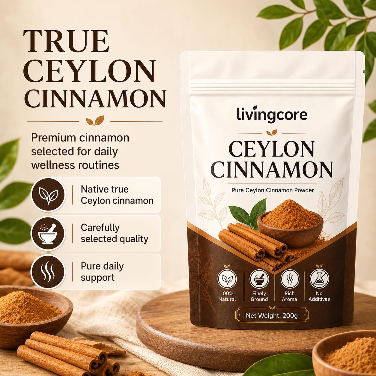Livingcore Ceylon Cinnamon Organic Ceylon Cinnamon Powder Powder 7.1 Ounce