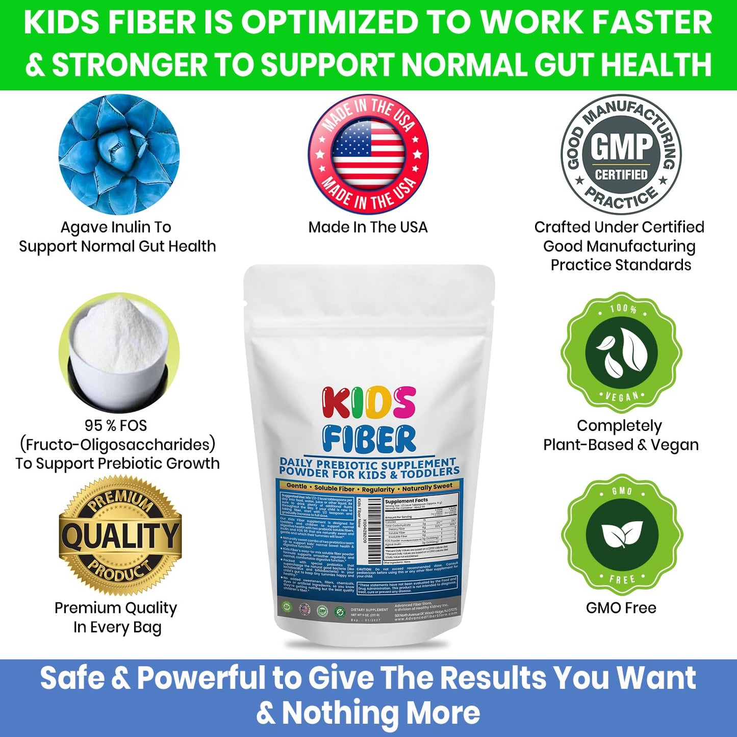 Kidney Restore Kids Fiber for Constipation Relief Powder 48 Servings